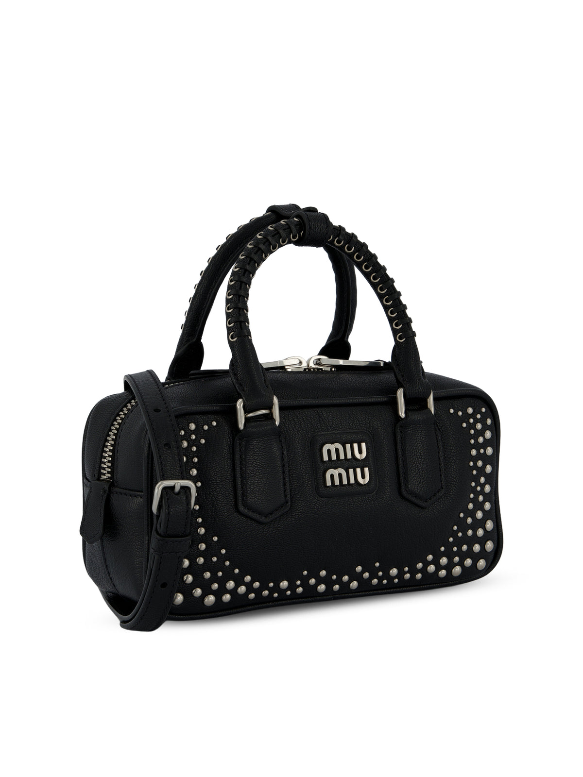 Borsa Arcadie in pelle con borchie 5BB142 2ZSQF0002 MIU MIU 