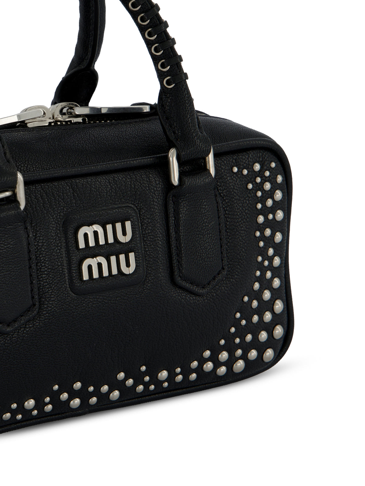 Borsa Arcadie in pelle con borchie 5BB142 2ZSQF0002 MIU MIU 