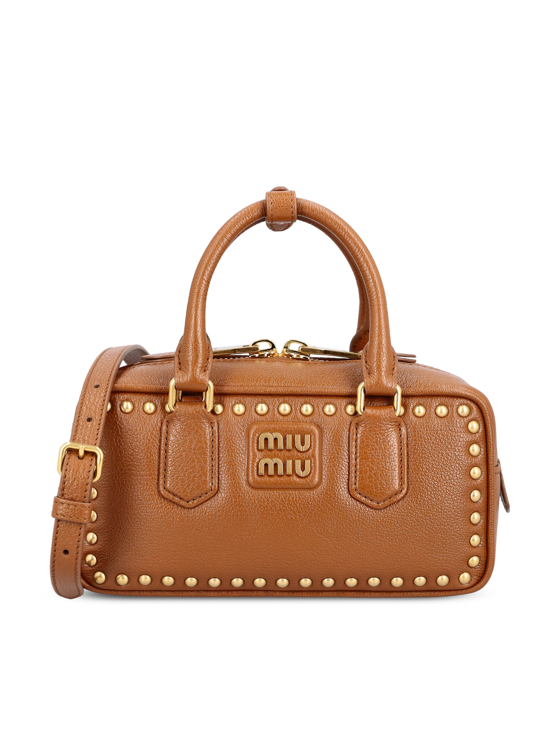 Borsa Arcadie in pelle con borchie 5BB142 2ZSQF0134 MIU MIU 
