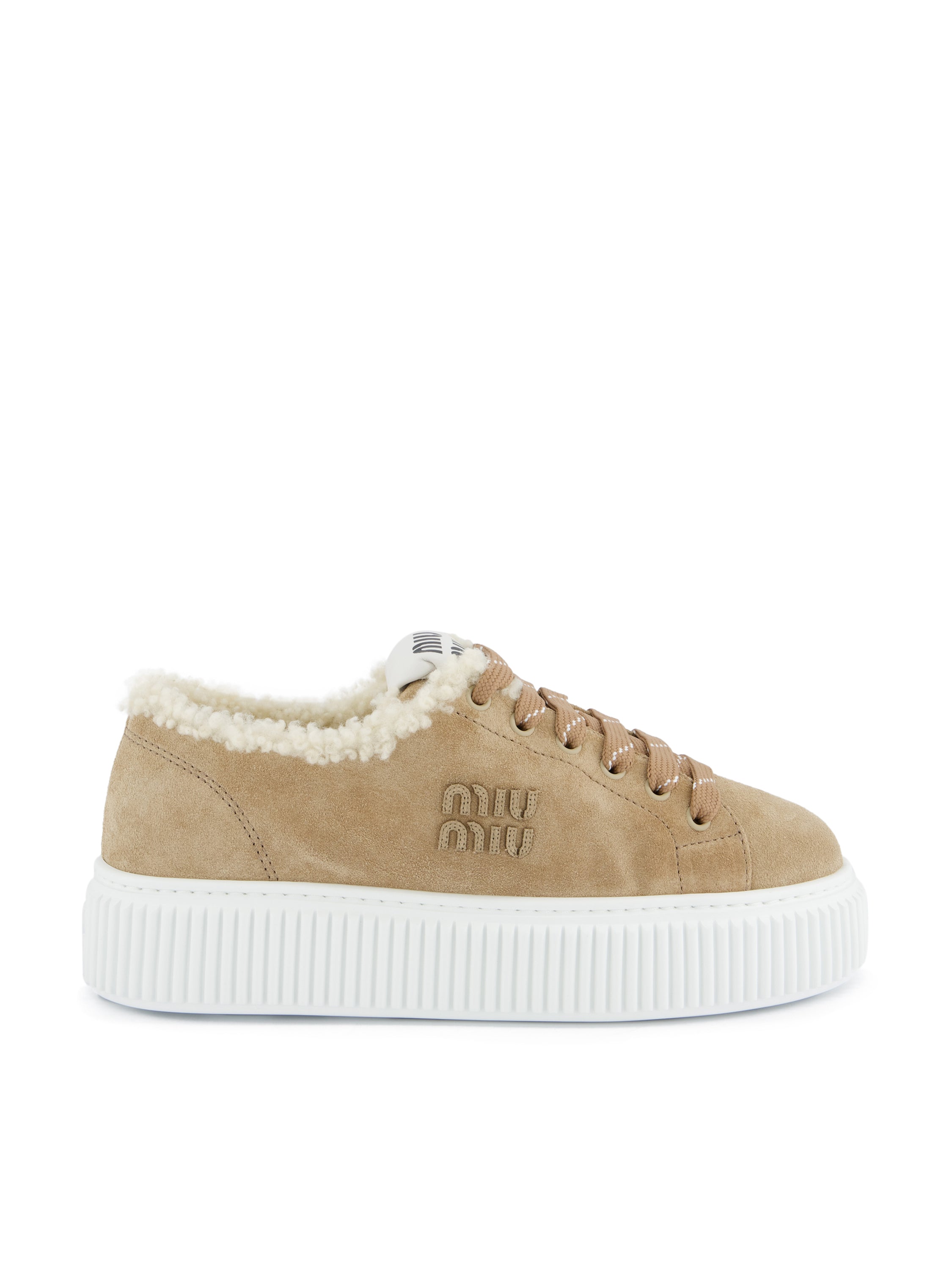 Sneakers realizzate in pelle scamosciata. 5E389E Z0GF0F24 MIU MIU 