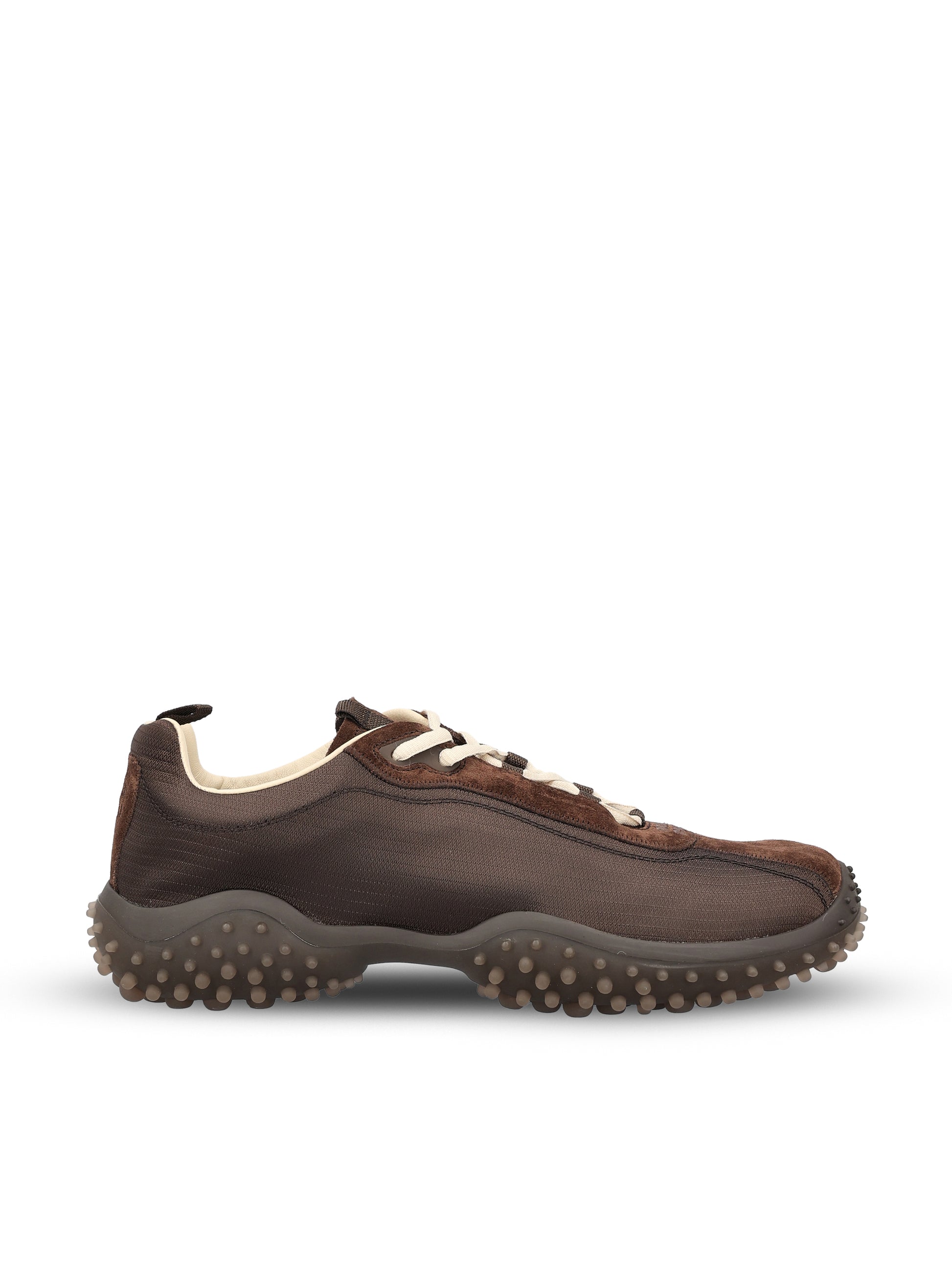 Sneakers realizzate in tessuto e cuoio. 5E806E 3M0KF0003 MIU MIU 