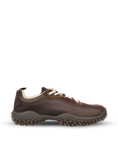 Sneakers realizzate in tessuto e cuoio. 5E806E 3M0KF0003 MIU MIU 