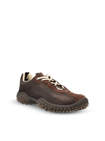 Sneakers realizzate in tessuto e cuoio. 5E806E 3M0KF0003 MIU MIU 