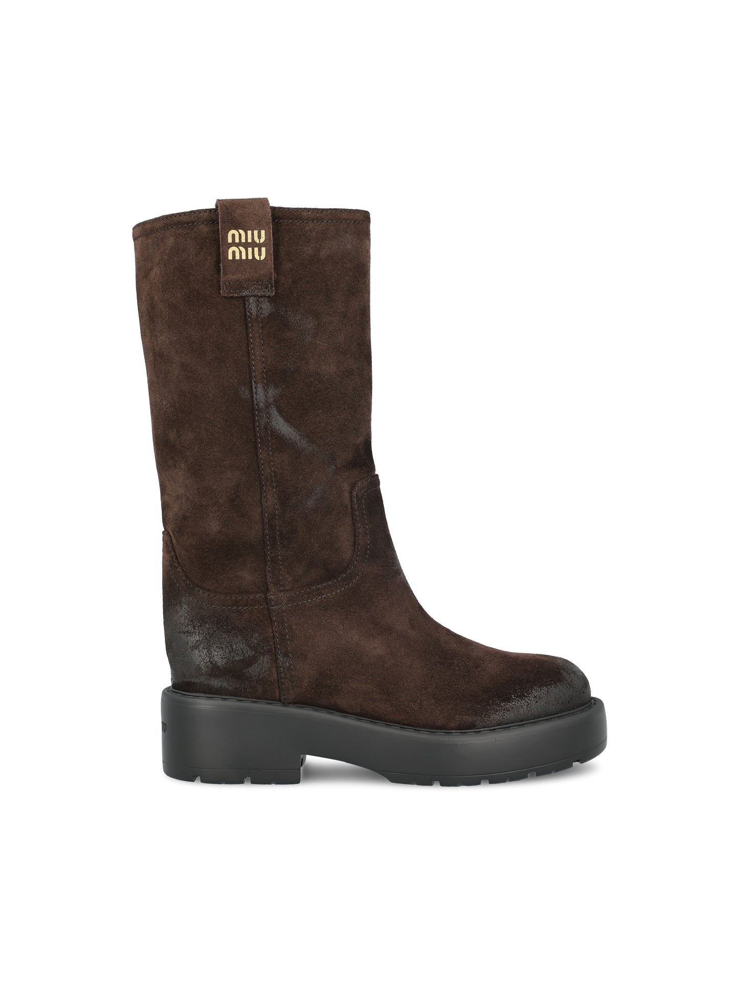Stivali in pelle scamosciata 5U270E 0B2F0003 MIU MIU 
