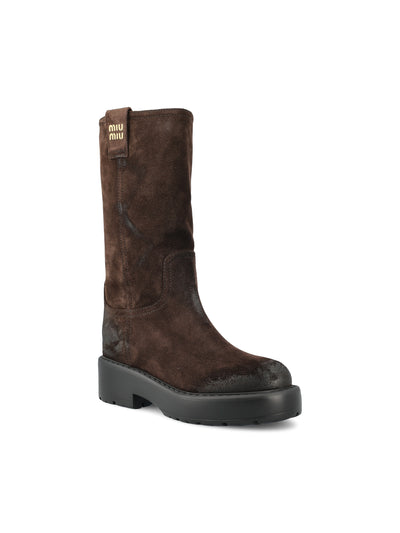 Stivali in pelle scamosciata 5U270E 0B2F0003 MIU MIU 