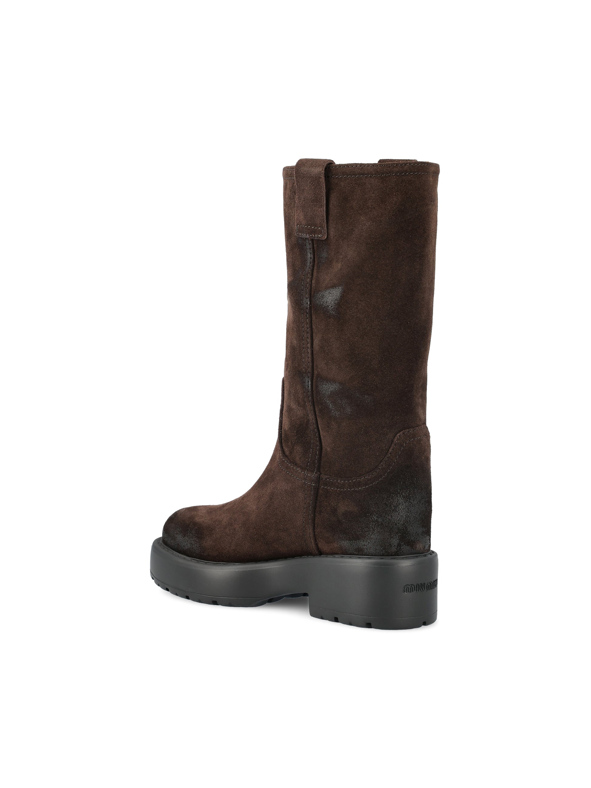 Stivali in pelle scamosciata 5U270E 0B2F0003 MIU MIU 