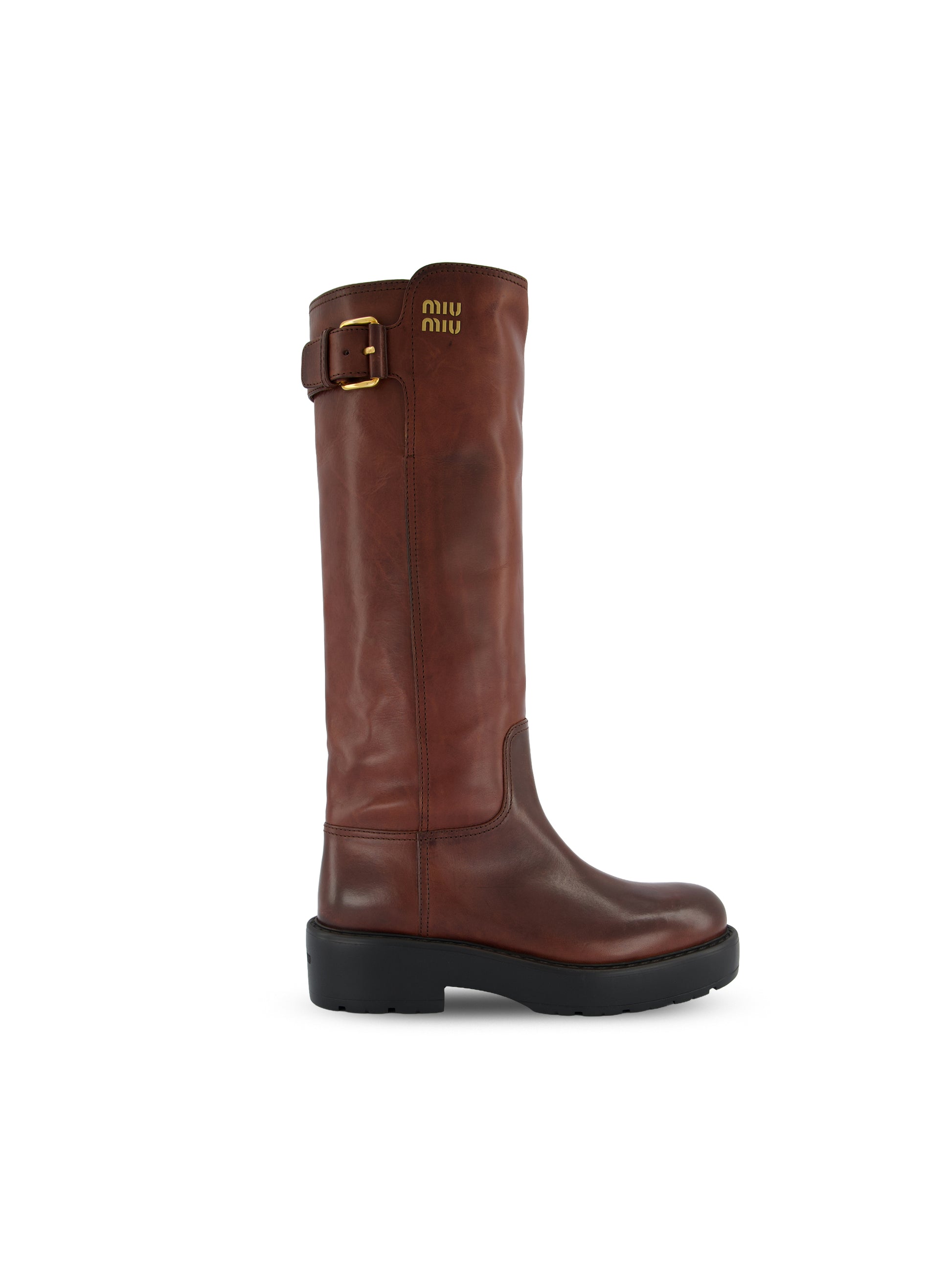 Stivali in pelle 5W767E 5ODF0201 MIU MIU 