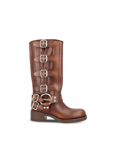 Stivali realizzati in pelle di vitello. 5W792D 3F33F0038 MIU MIU 