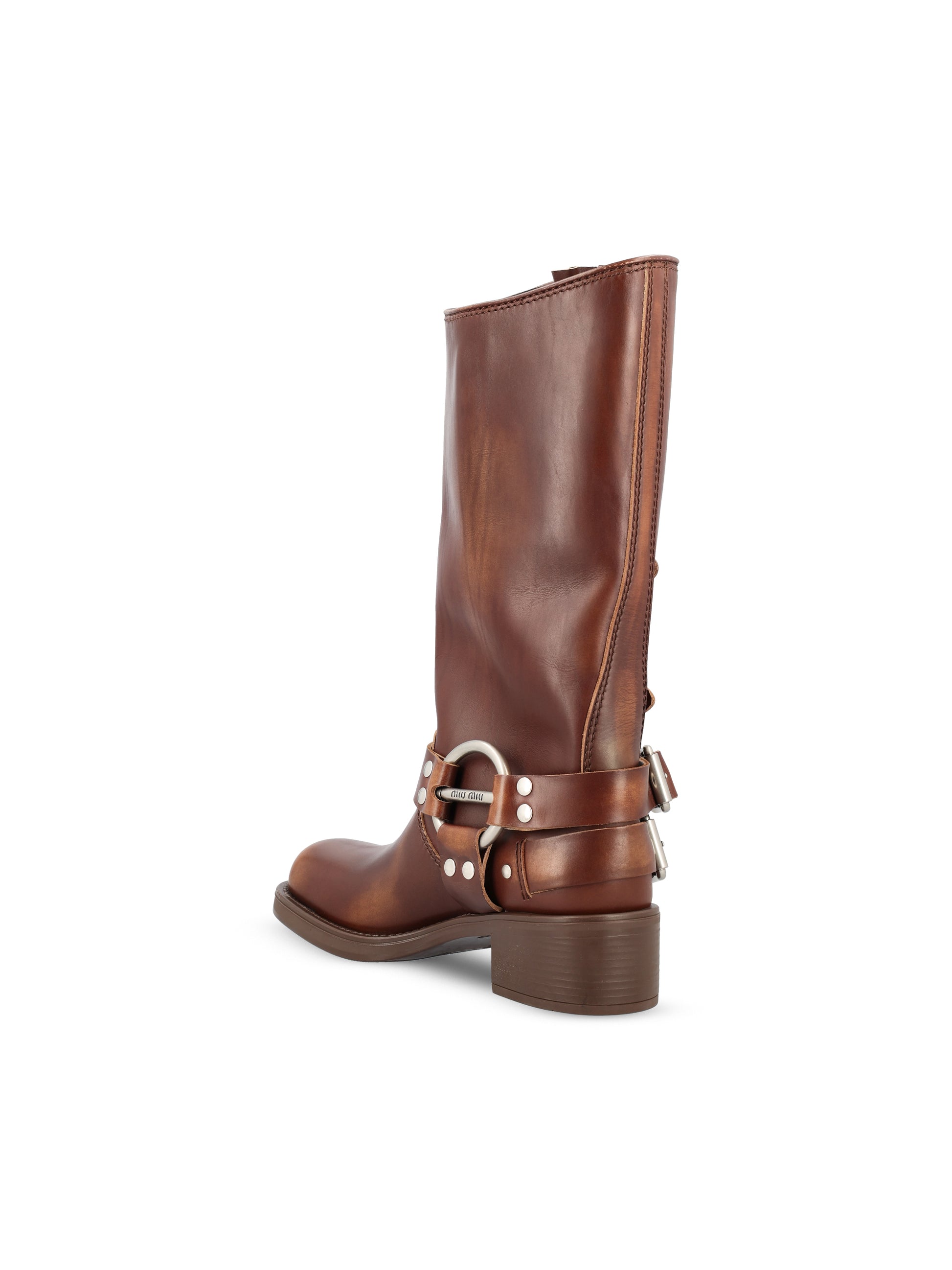 Stivali realizzati in pelle di vitello. 5W792D 3F33F0038 MIU MIU 