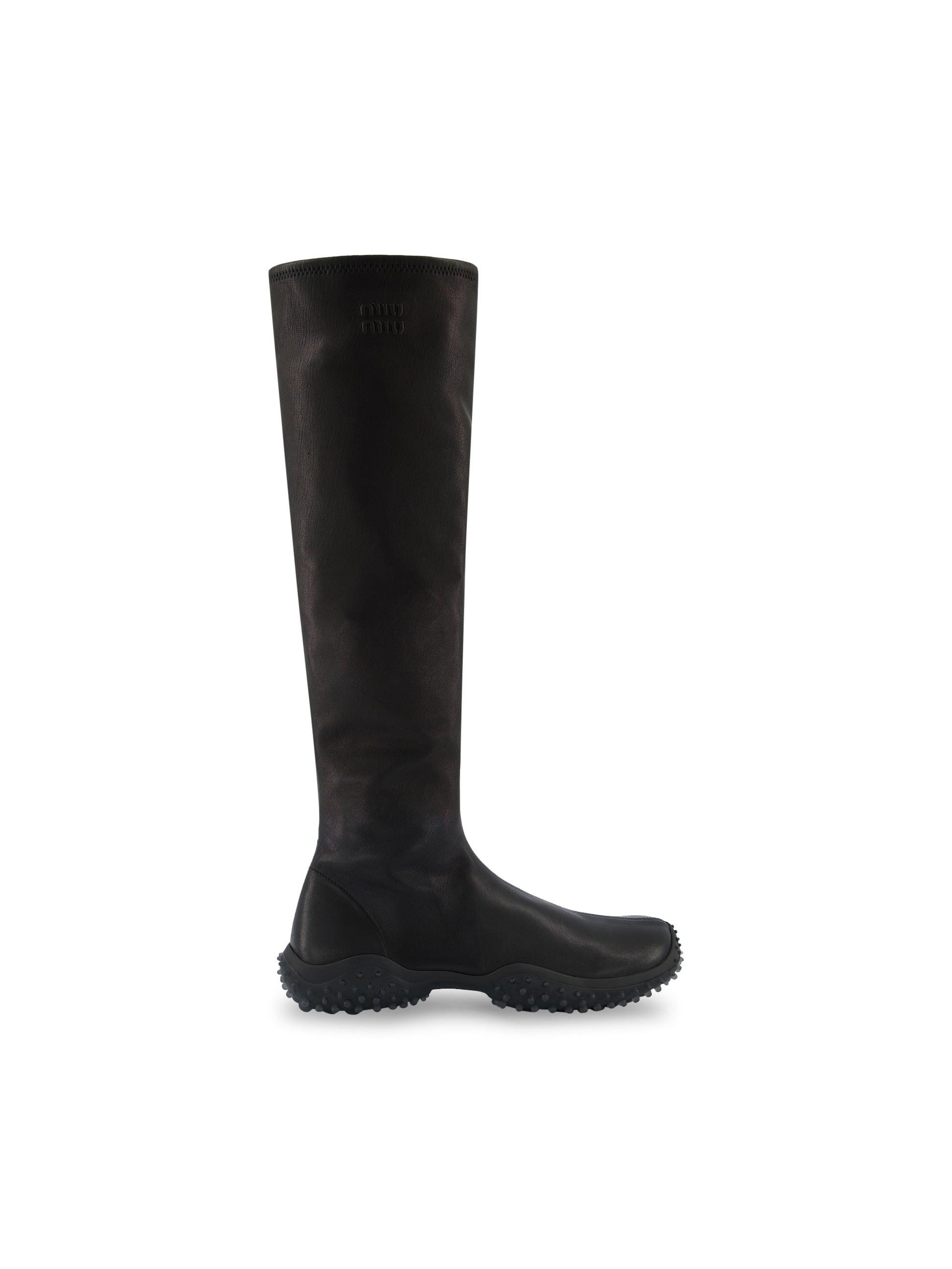 Stivali in Nappa Stretch con Suola Bubble 5W805E L68F0002 MIU MIU 