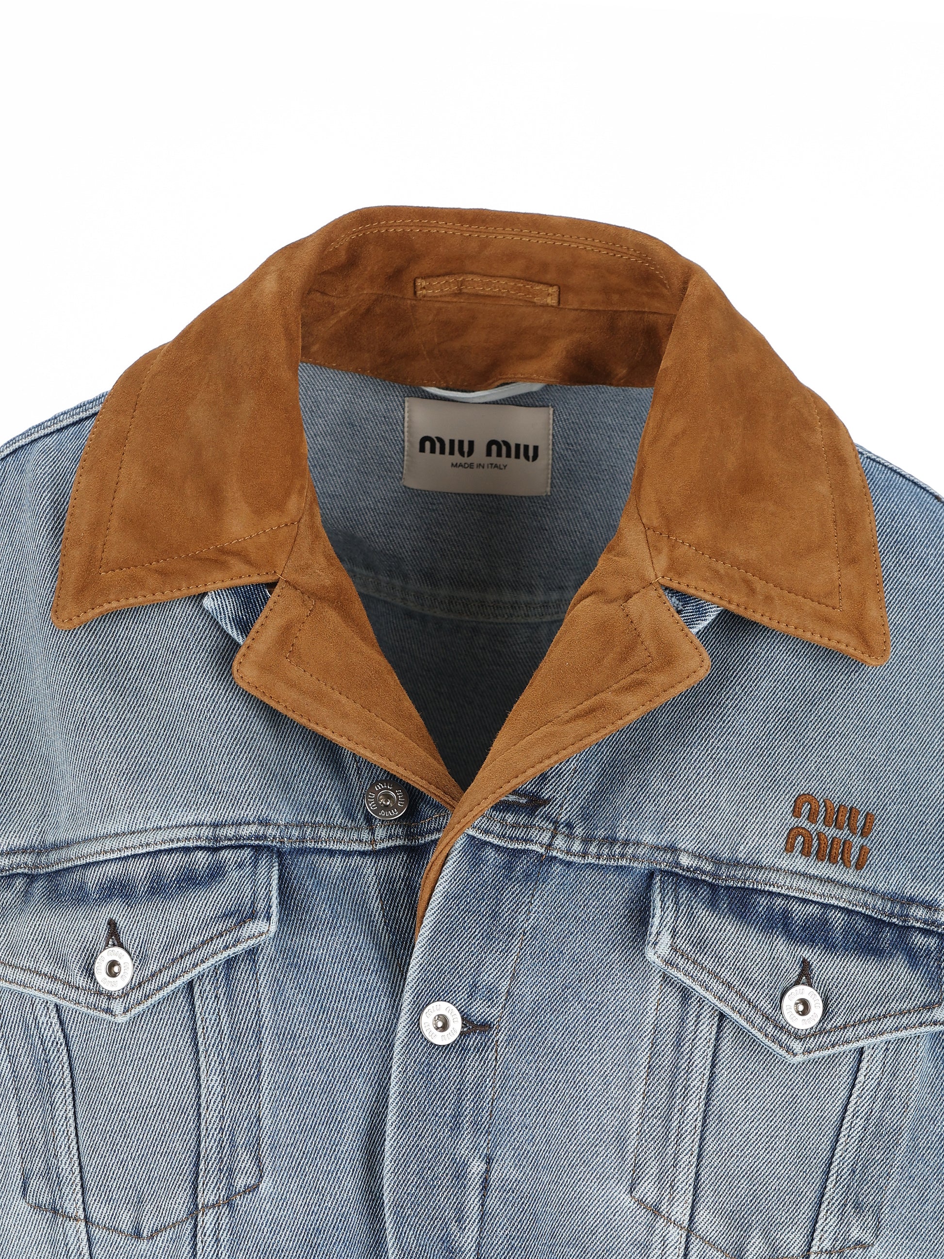 Blouson realizzato in denim. GWB313 196YF0013 MIU MIU 