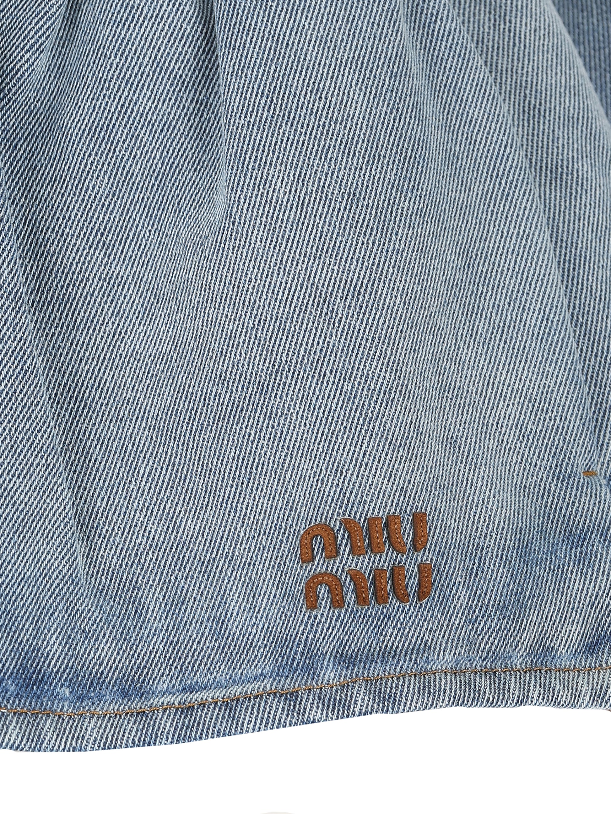 Minigonna in cotone. GWD357 192WF0013 MIU MIU 