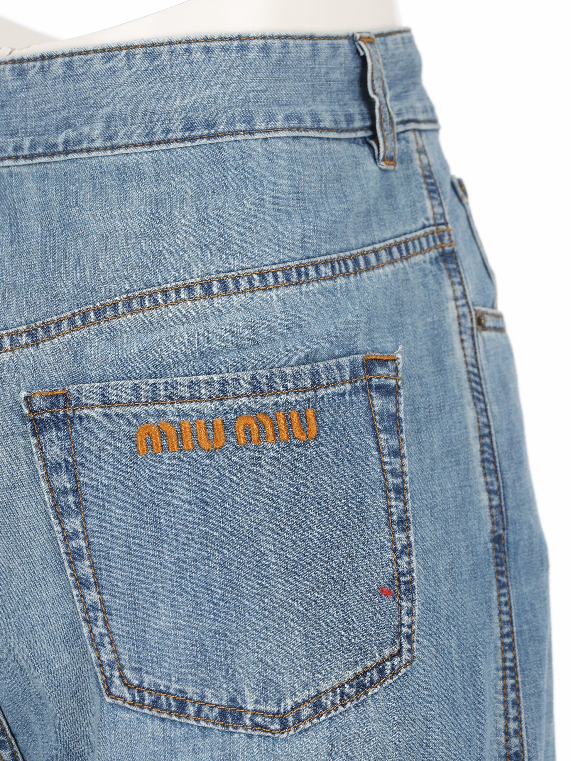 Pantaloni in cotone GWP394 193KF0013 MIU MIU 