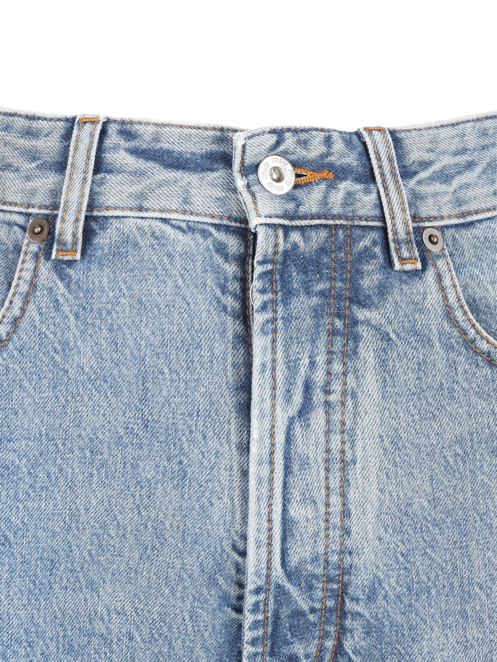 Pantaloni realizzati in cotone. GWP500 1NLCF0008 MIU MIU 