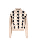 Polo in Cashmere Miu Miu Argyle con Mezza Zip MML08B 6033F0006 MIU MIU 