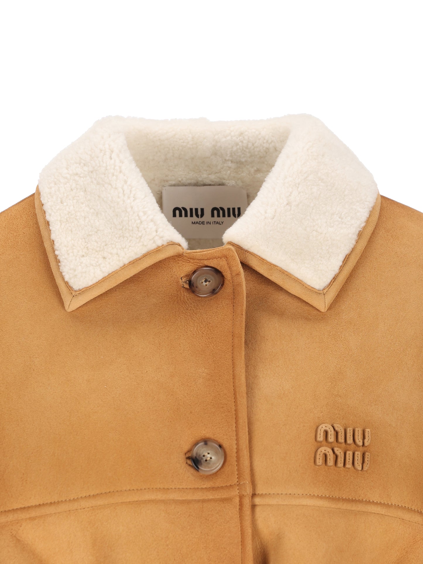 Giacca in Montone con Cintura MPW059 6561F0A9X MIU MIU 