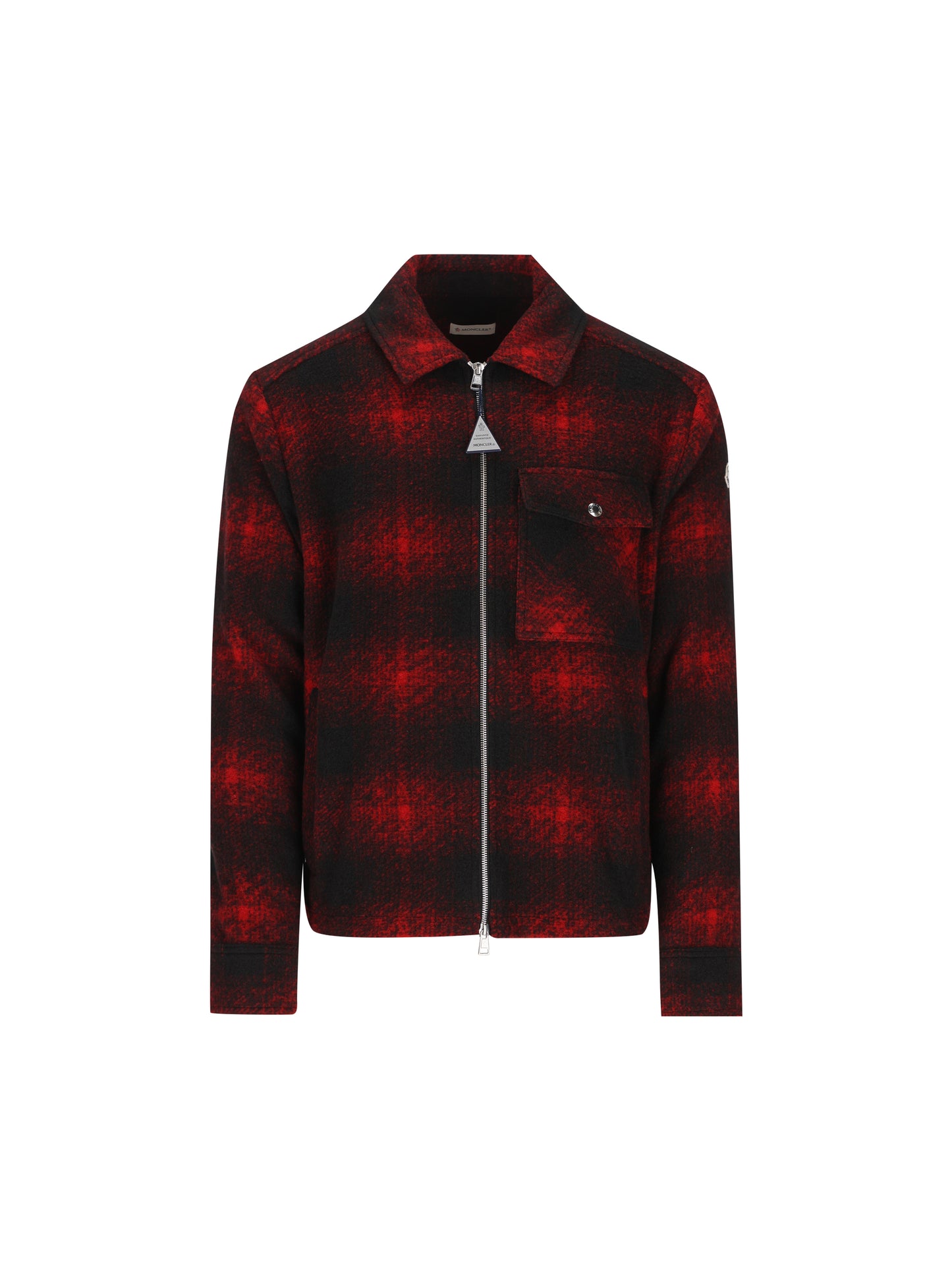Camicia con zip in jersey a quadri M2F00035 89BKBF49 MONCLER 