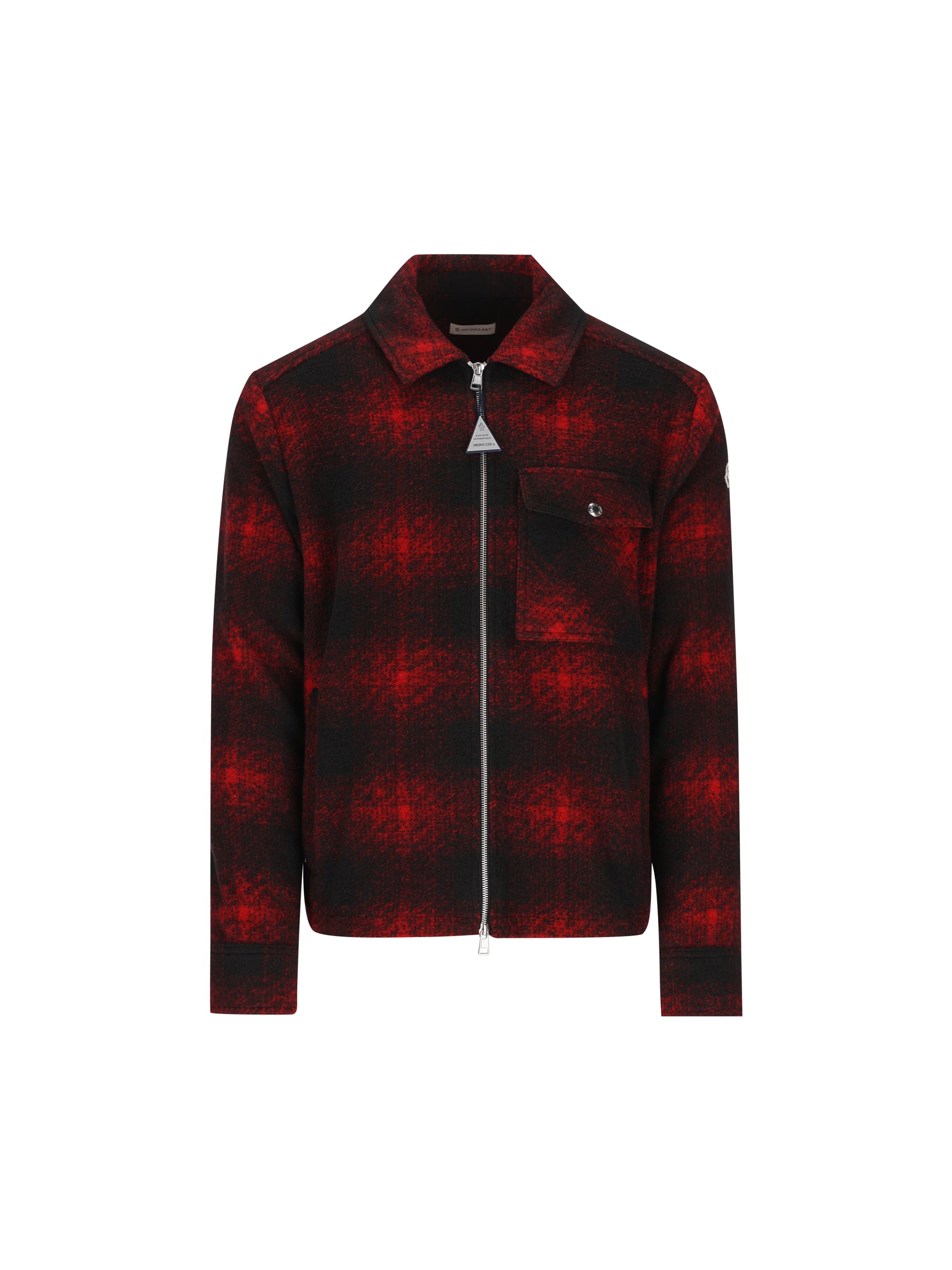 Camicia con zip in jersey a quadri M2F00035 89BKBF49 MONCLER 