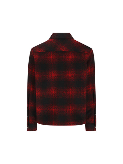 Camicia con zip in jersey a quadri M2F00035 89BKBF49 MONCLER 