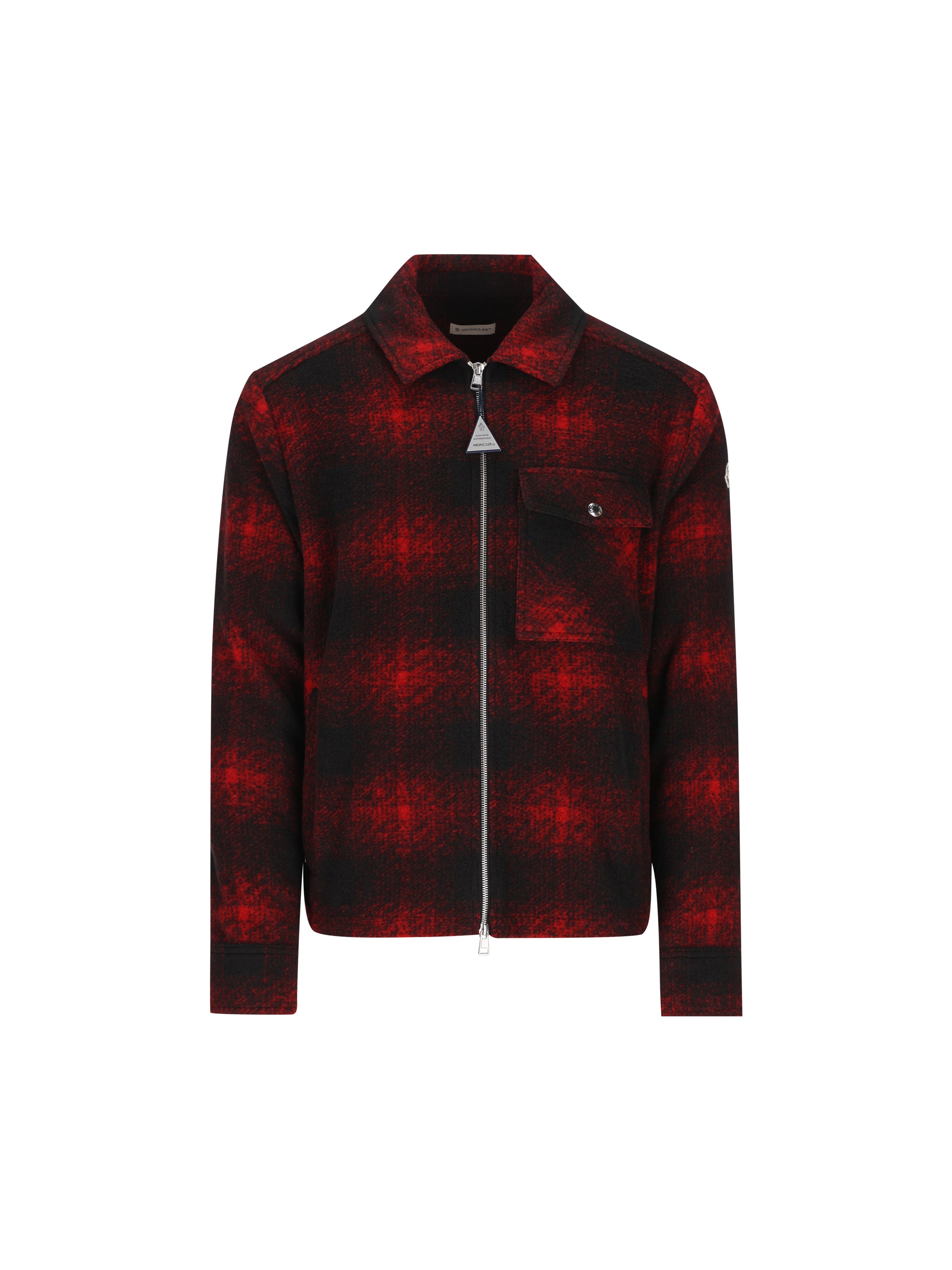 Camicia con zip in jersey a quadri M2F00035 89BKBF49 MONCLER 