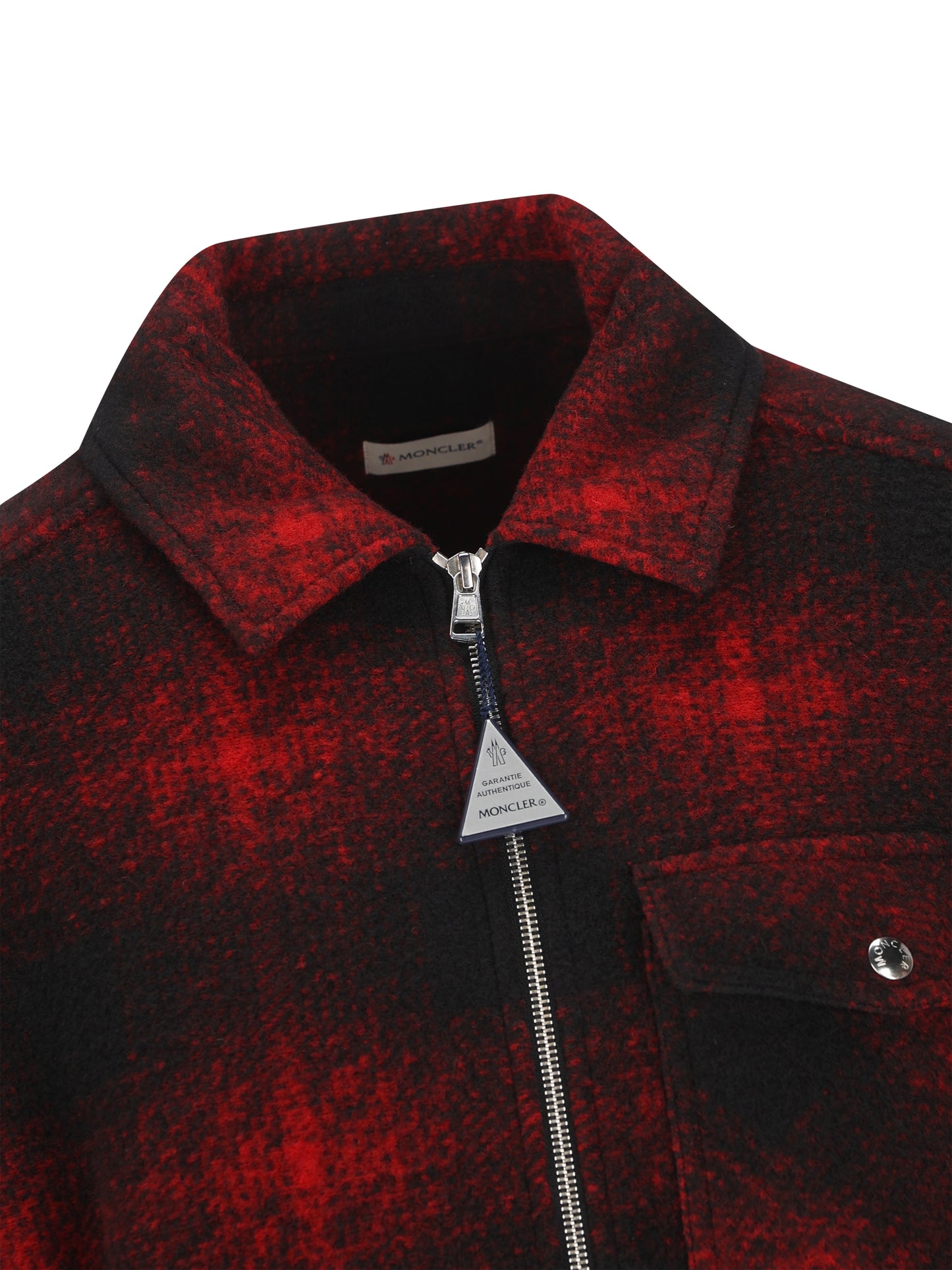 Camicia con zip in jersey a quadri M2F00035 89BKBF49 MONCLER 