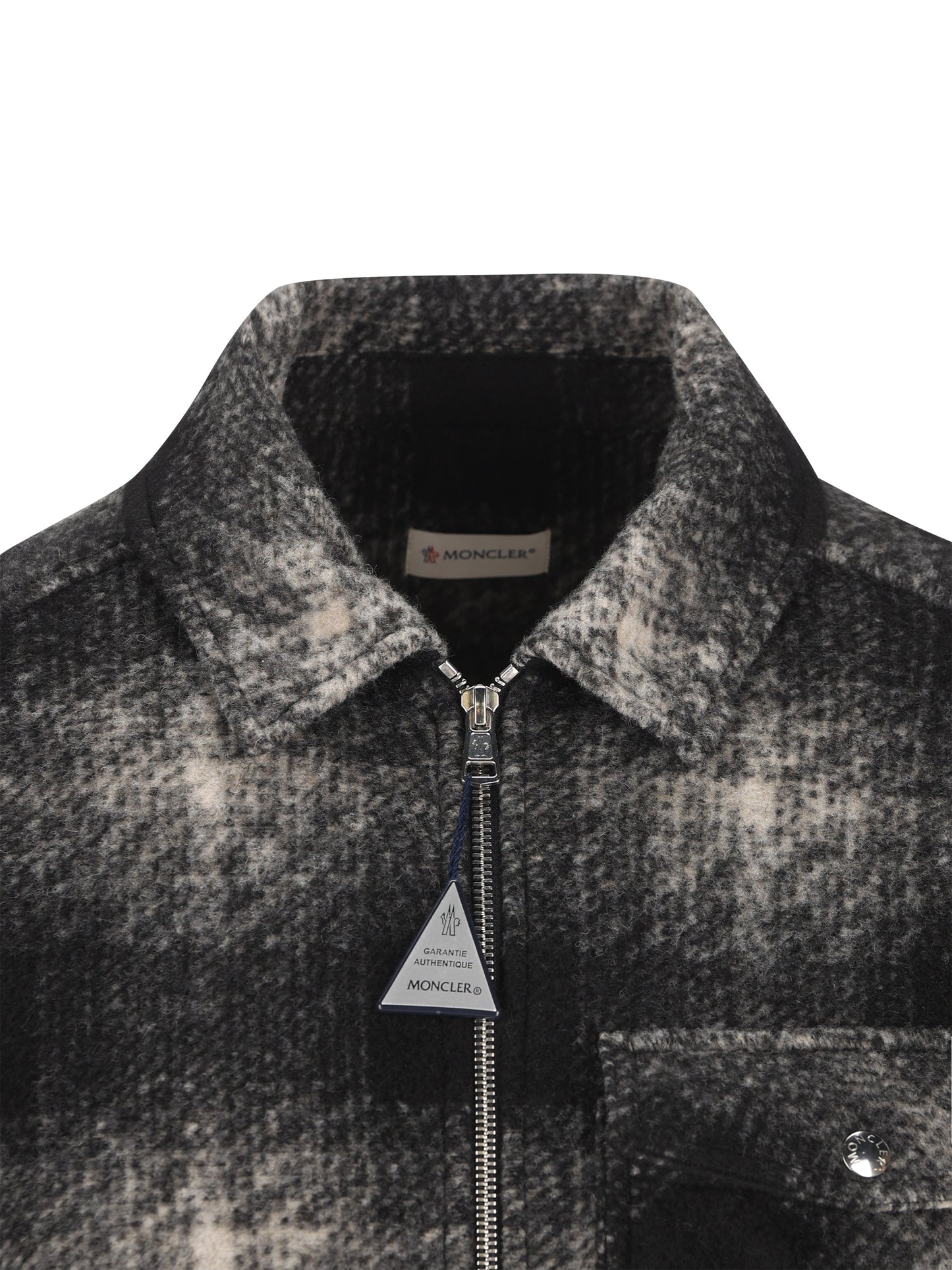 Camicia Moncler con zip in jersey a quadri M2F00035 89BKBF99 MONCLER 