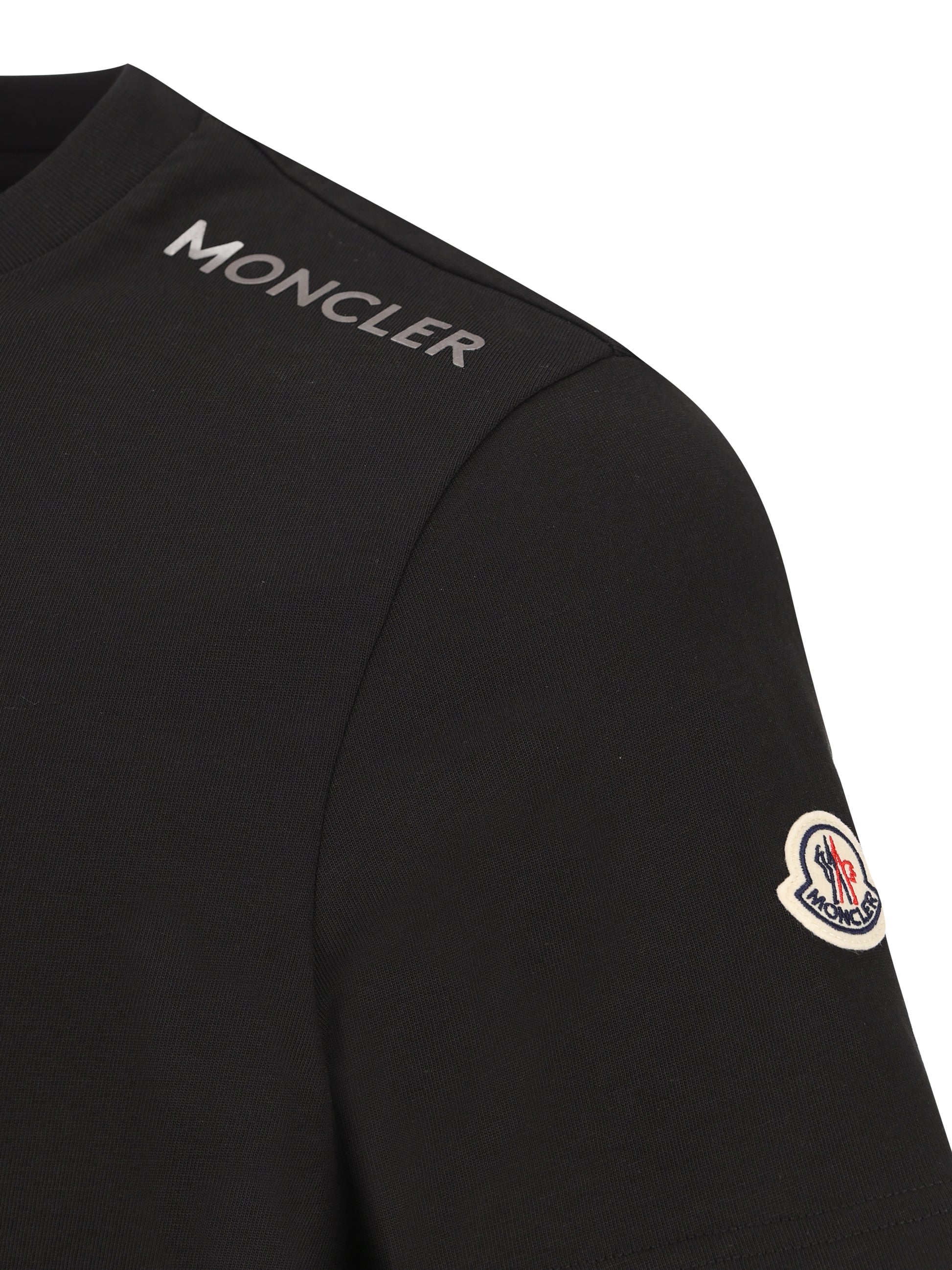 T-shirt in Cotone con Logo Stampato sulla Spalla M8C00035 89AUG999 MONCLER 