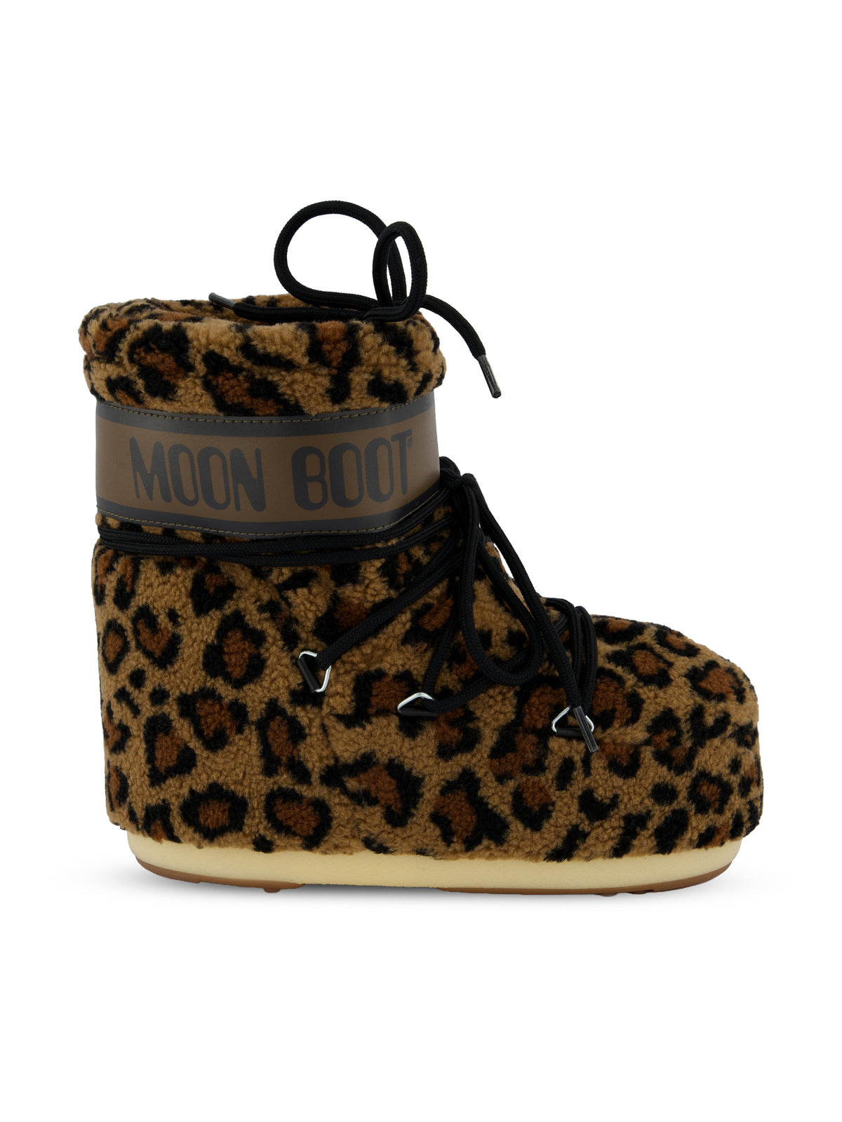 Stivale invernale Icon Low in teddy con stampa leopardata. 80D1409960 MM21 MOON BOOT 