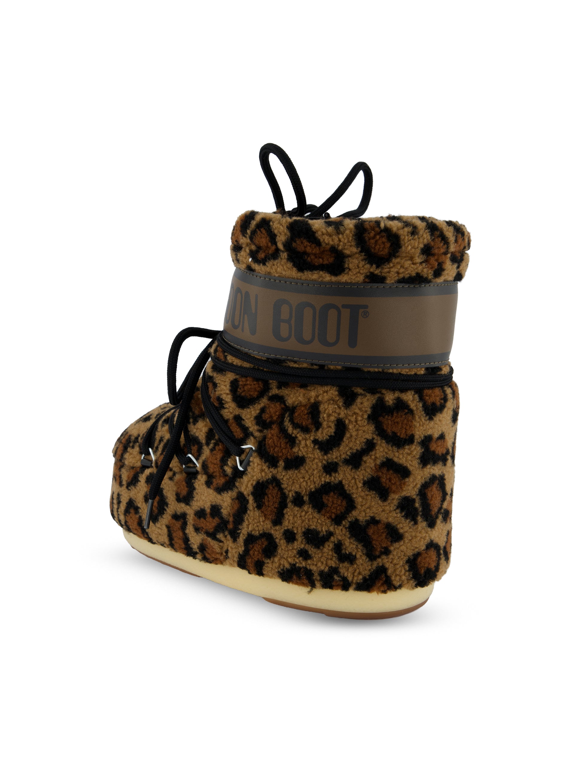 Stivale invernale Icon Low in teddy con stampa leopardata. 80D1409960 MM21 MOON BOOT 