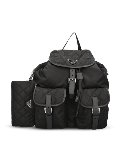 Zaino medium in Re-Nylon impunturato e in Saffiano 1BZ811 2ZSIF0002 PRADA 