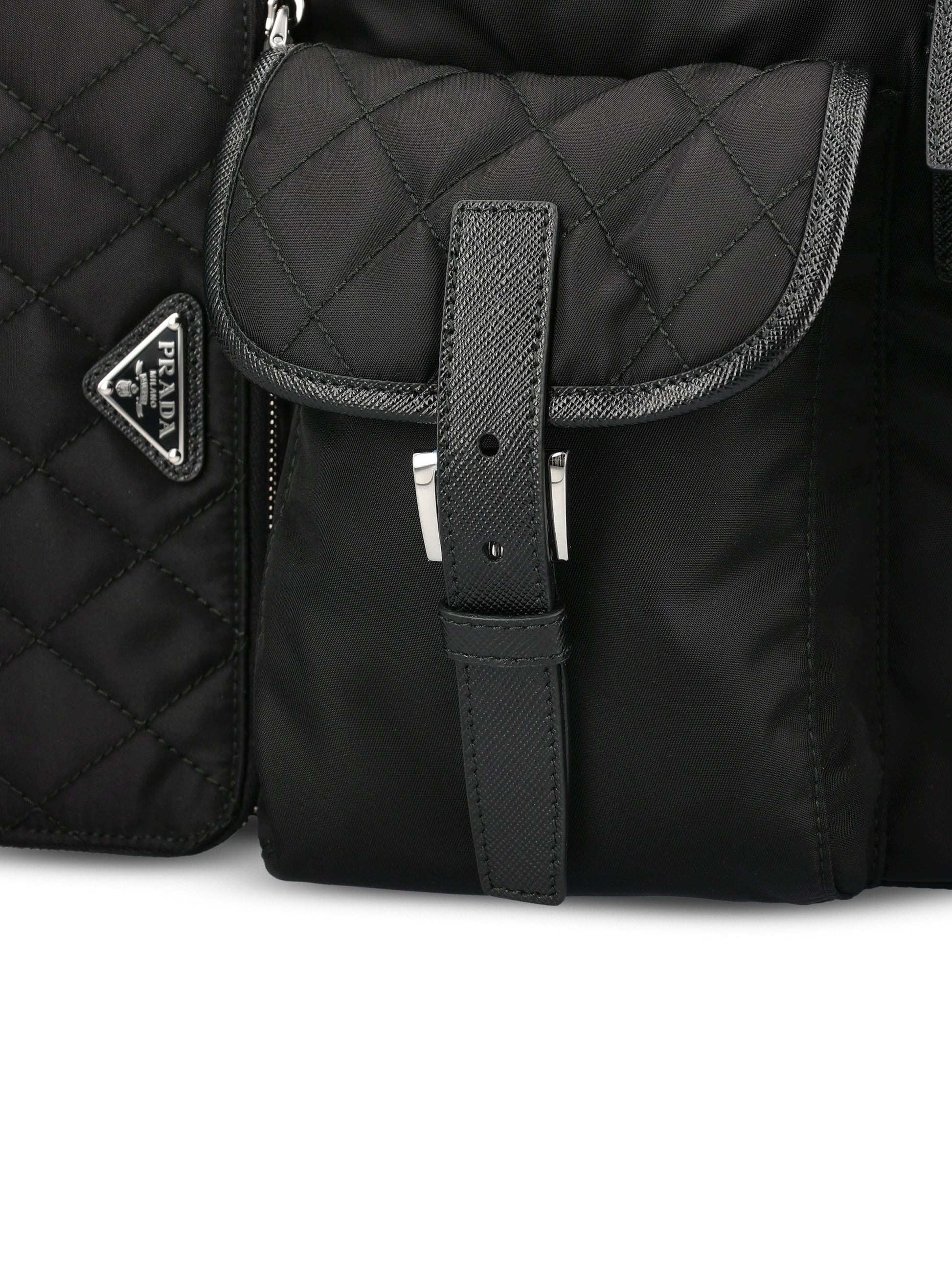 Zaino medium in Re-Nylon impunturato e in Saffiano 1BZ811 2ZSIF0002 PRADA 