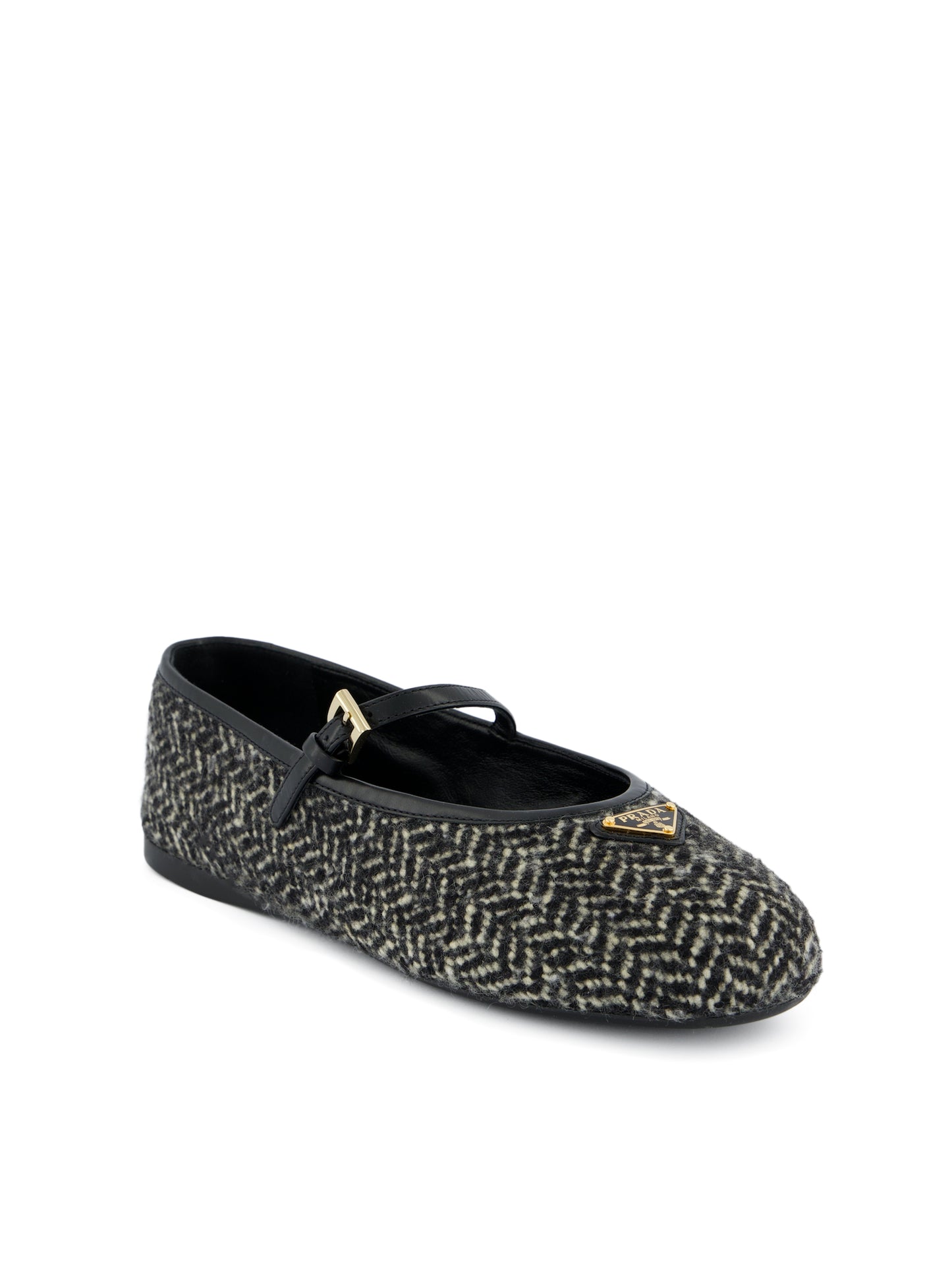 Ballerine Mary Jane in Lana e Pelle 1F689O 17WTF0964 PRADA 