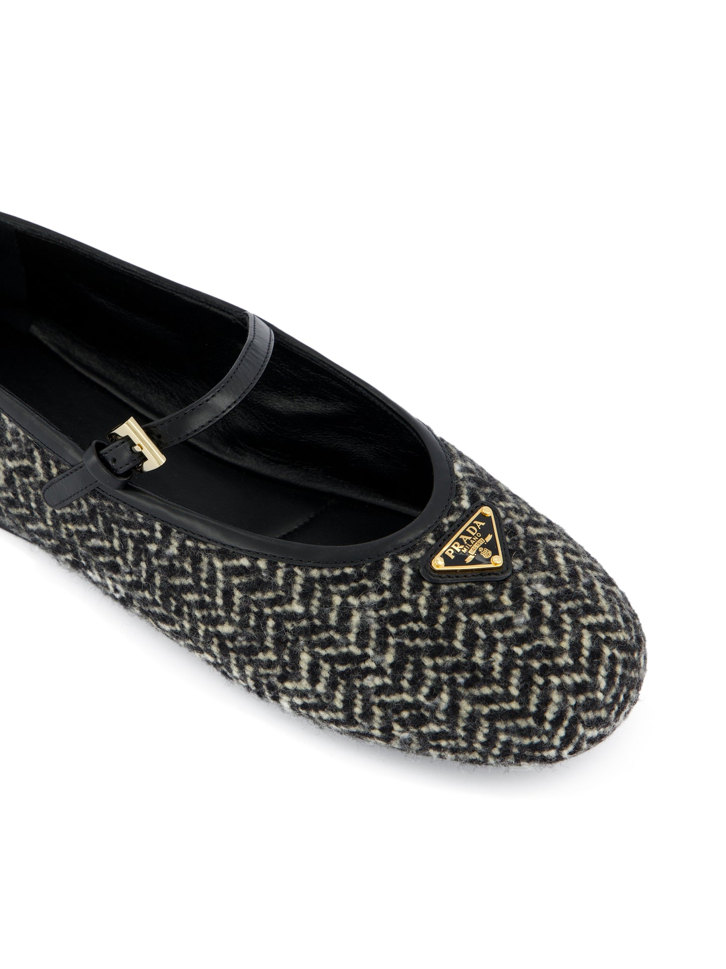 Ballerine Mary Jane in Lana e Pelle 1F689O 17WTF0964 PRADA 