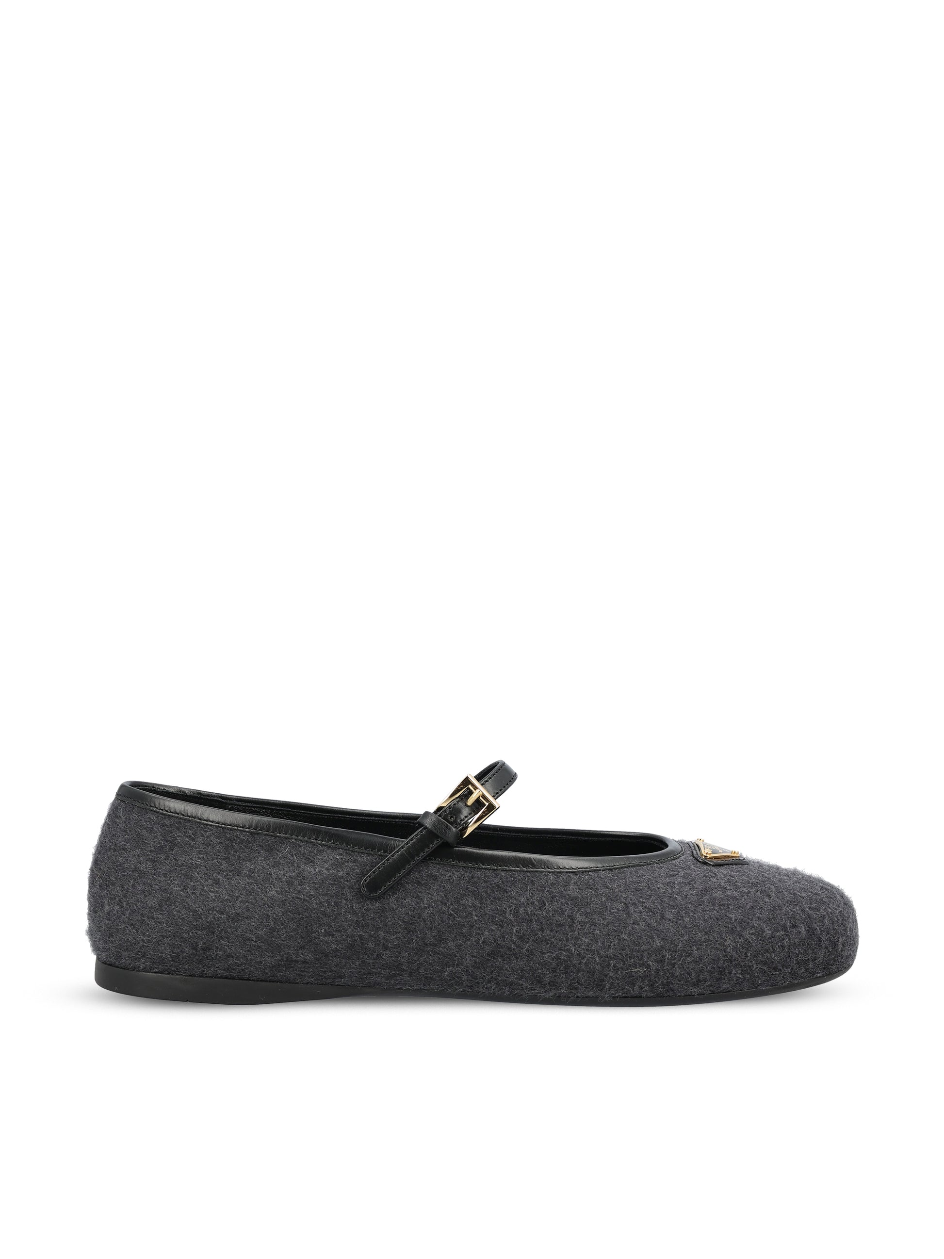 Ballerine in cashmere con logo triangolo 1F689O 219F0308 PRADA 