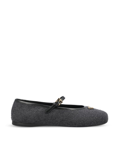 Ballerine in cashmere con logo triangolo 1F689O 219F0308 PRADA 