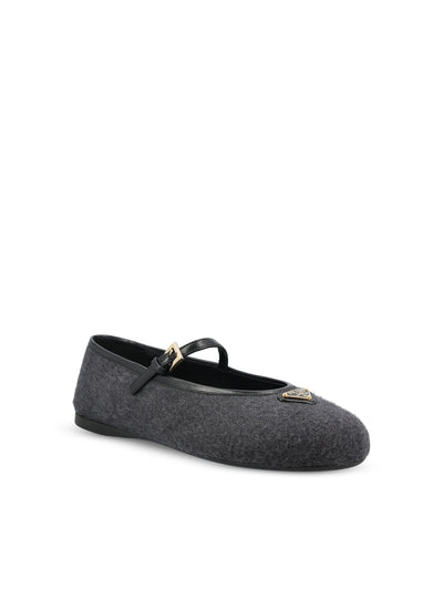 Ballerine in cashmere con logo triangolo 1F689O 219F0308 PRADA 