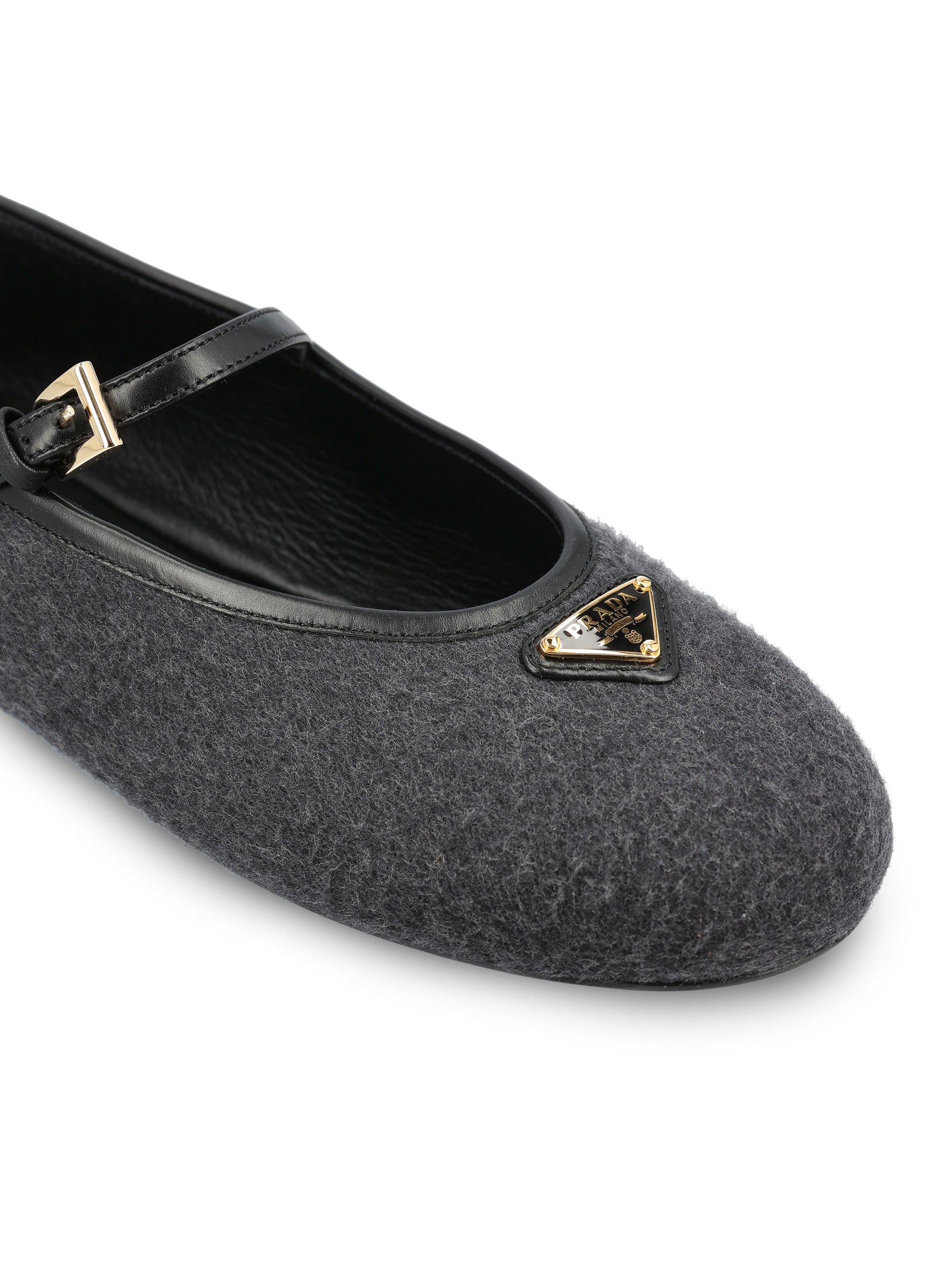 Ballerine in cashmere con logo triangolo 1F689O 219F0308 PRADA 