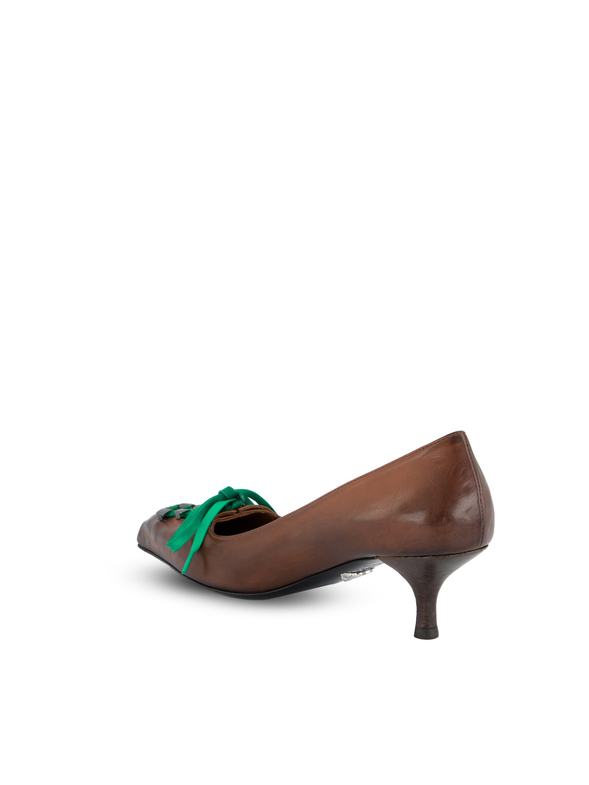 Décolleté in Pelle Effetto Anticato Cacao 1I612O V69F0324 PRADA 
