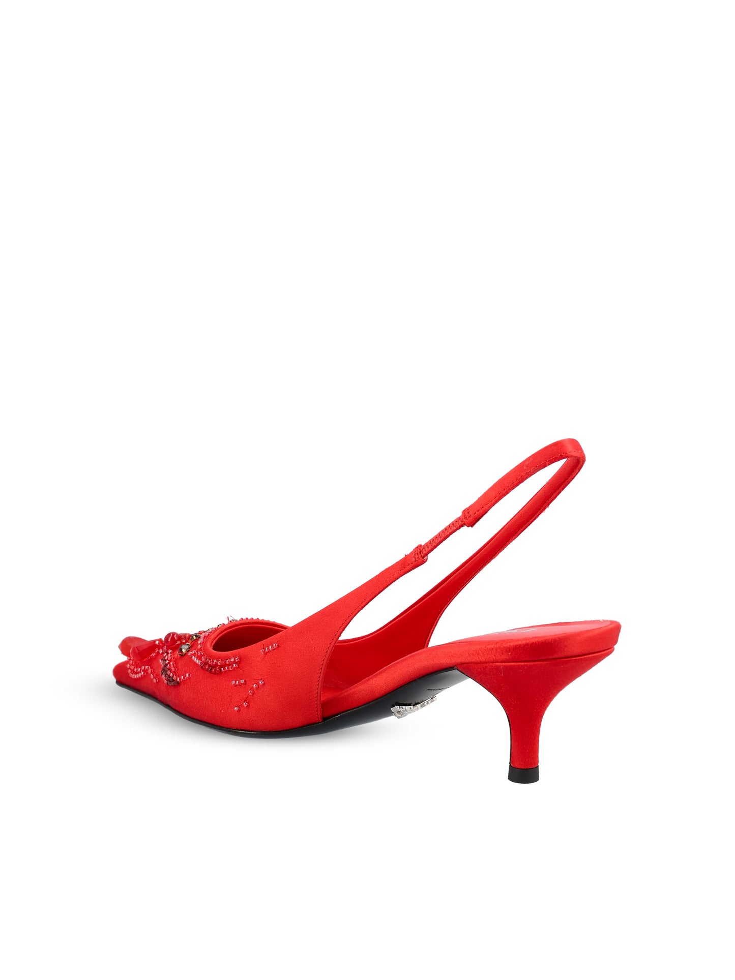 Décolleté slingback in raso con ricami 1I640O 3F7IF0011 PRADA 