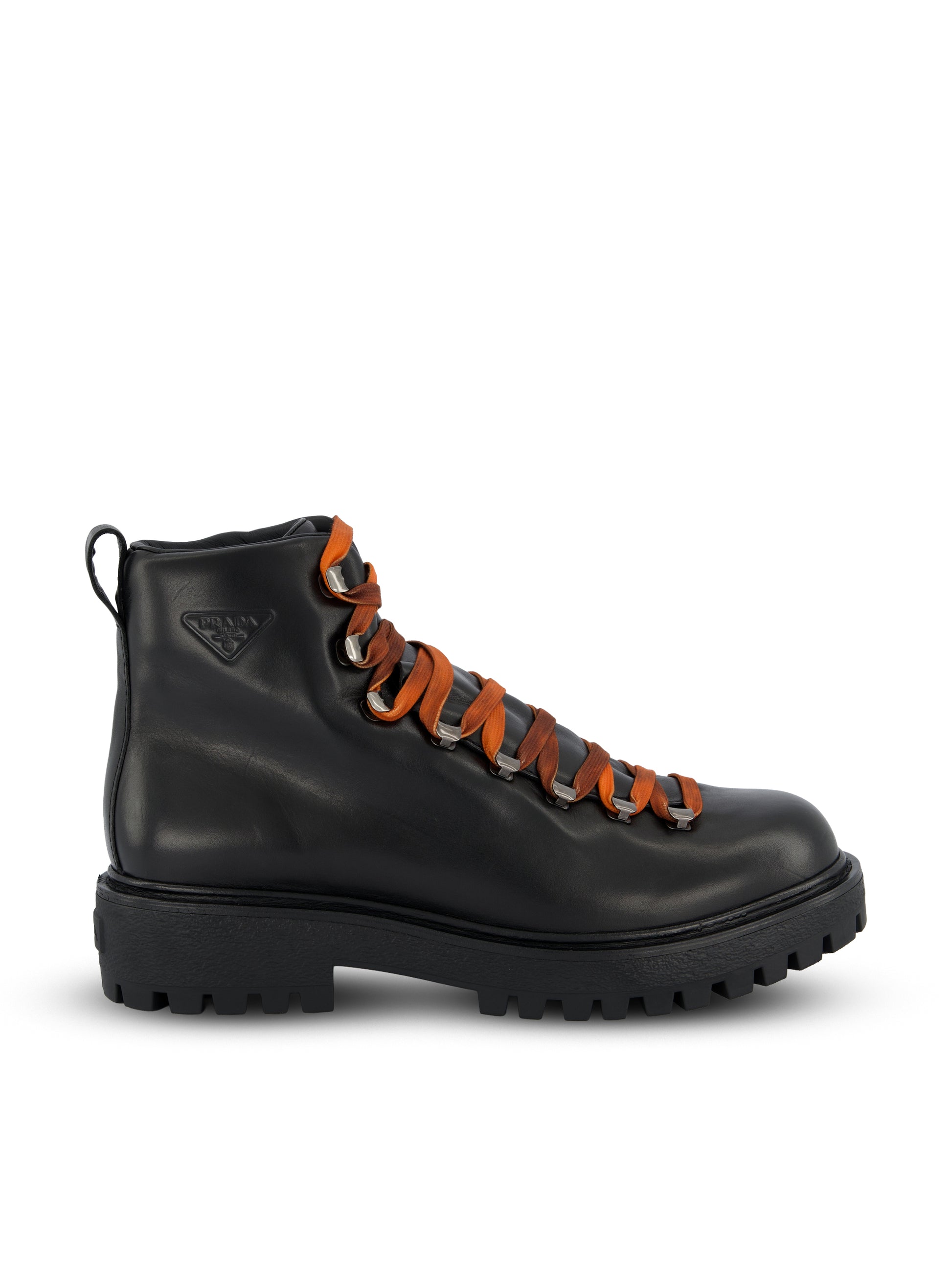 Stivaletti Uomo in Pelle Nera con Suola Carrarmato 2TE220 3KDPF0002 PRADA 
