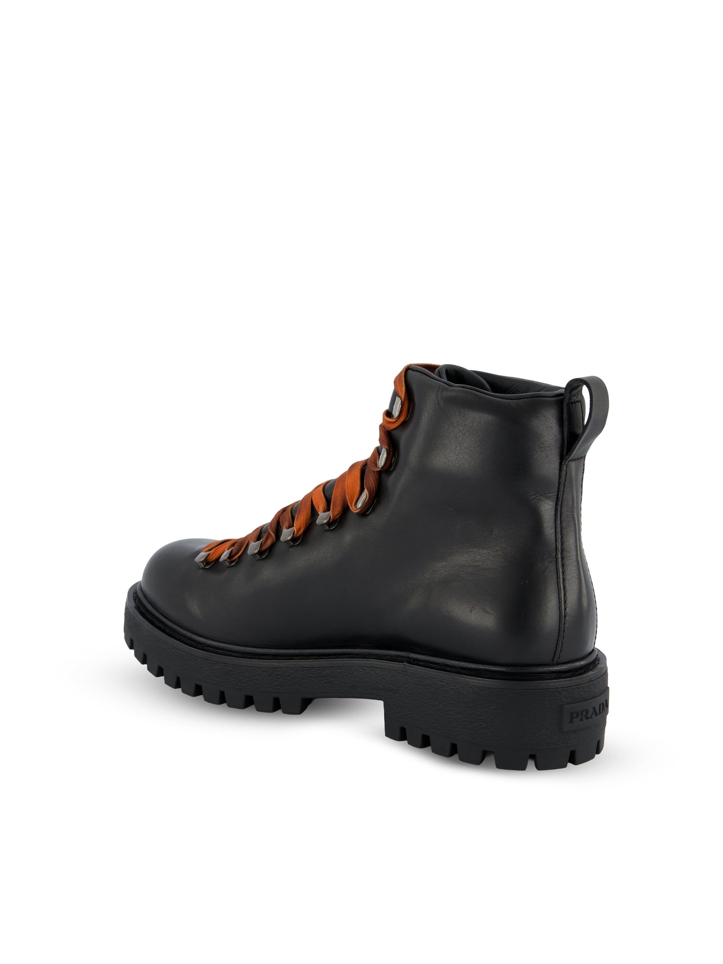 Stivaletti Uomo in Pelle Nera con Suola Carrarmato 2TE220 3KDPF0002 PRADA 