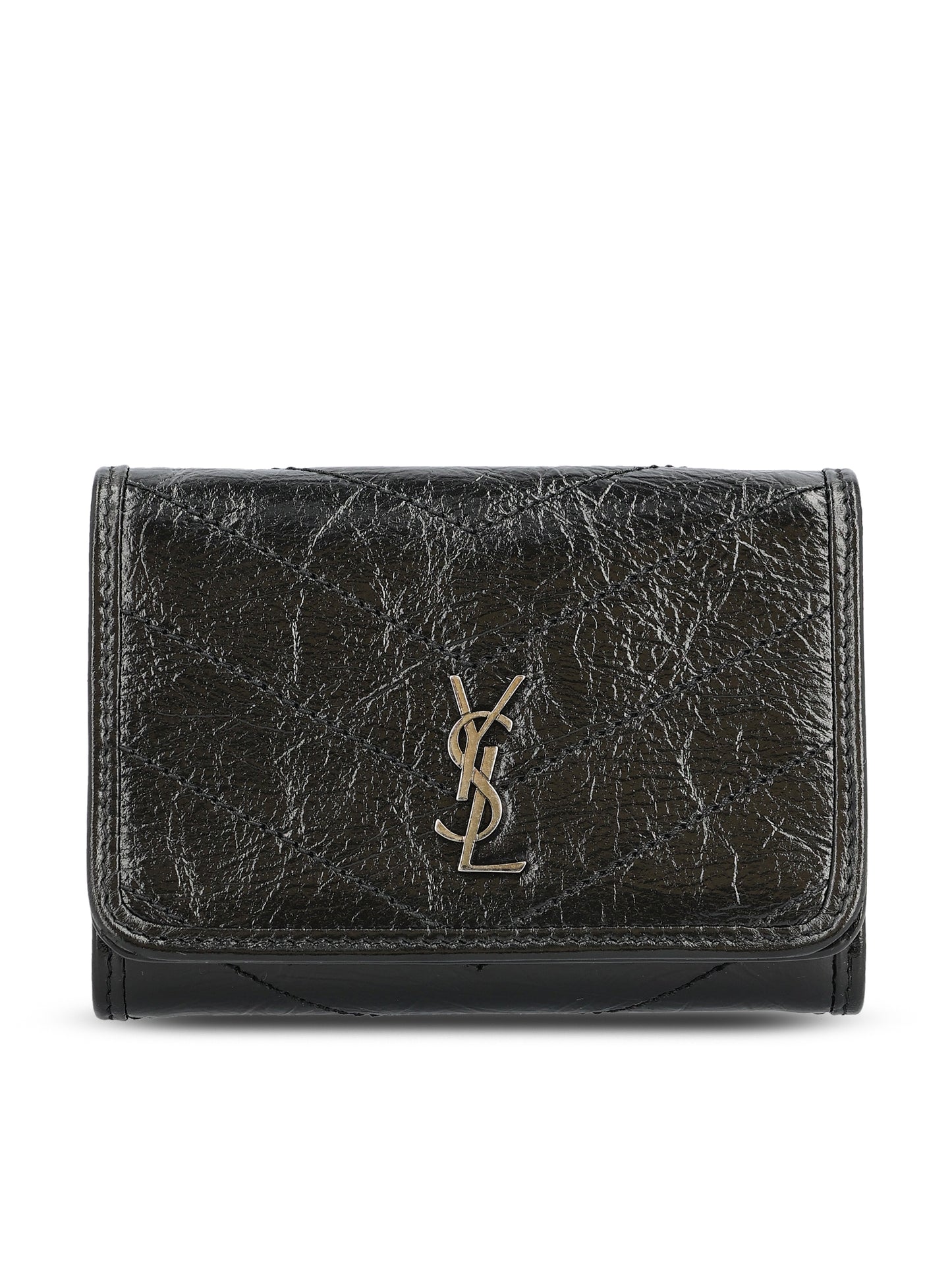 Portafoglio realizzato in pelle di vitello e ottone. 872826 AAGUF1000 SAINT LAURENT 