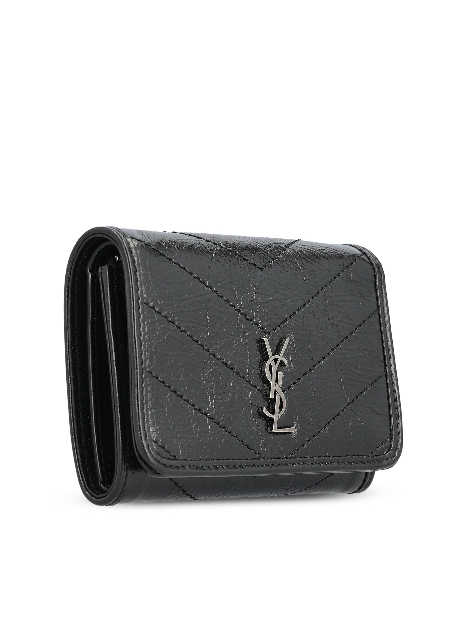 Portafoglio realizzato in pelle di vitello e ottone. 872826 AAGUF1000 SAINT LAURENT 