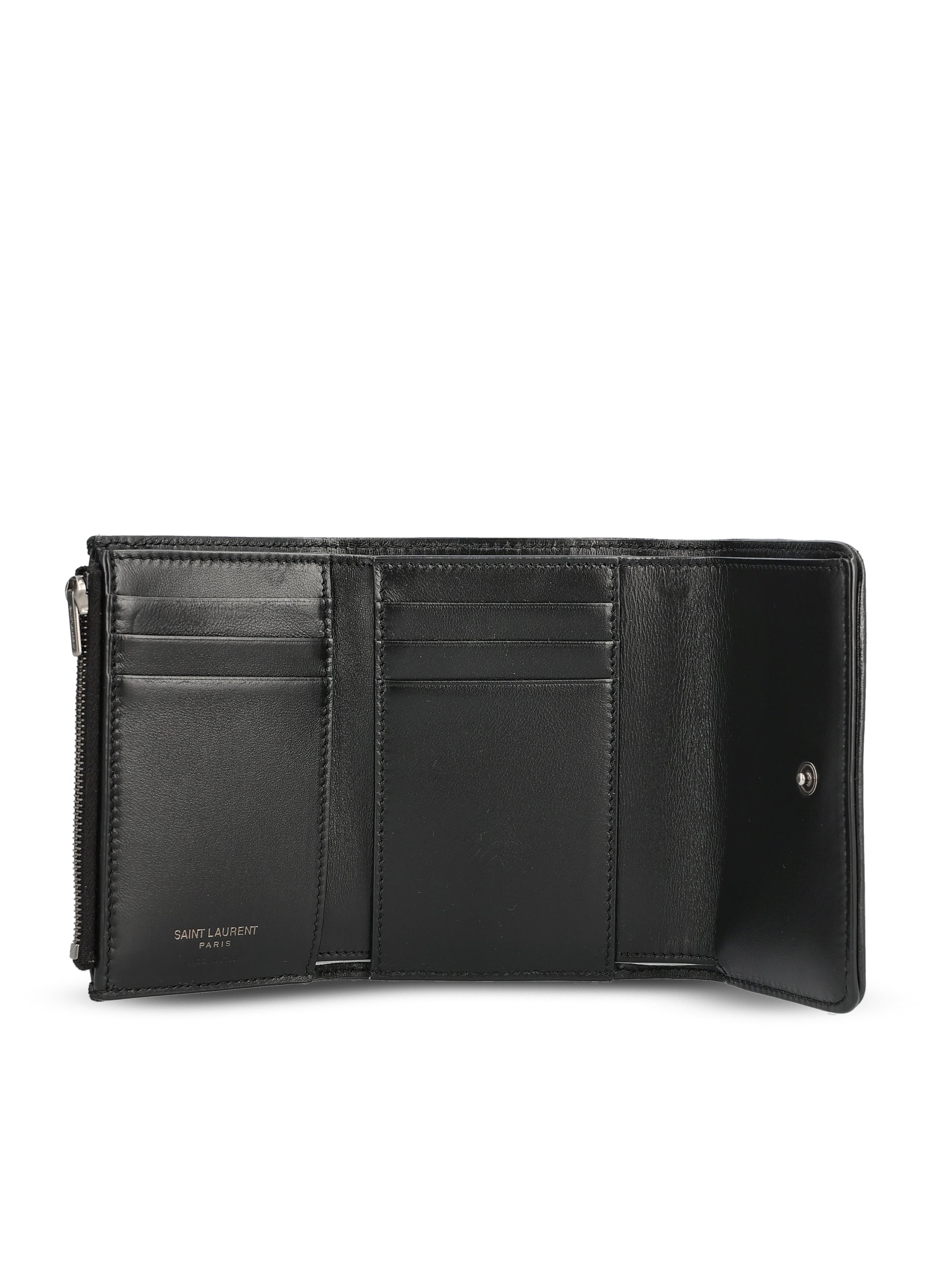 Portafoglio realizzato in pelle di vitello e ottone. 872826 AAGUF1000 SAINT LAURENT 