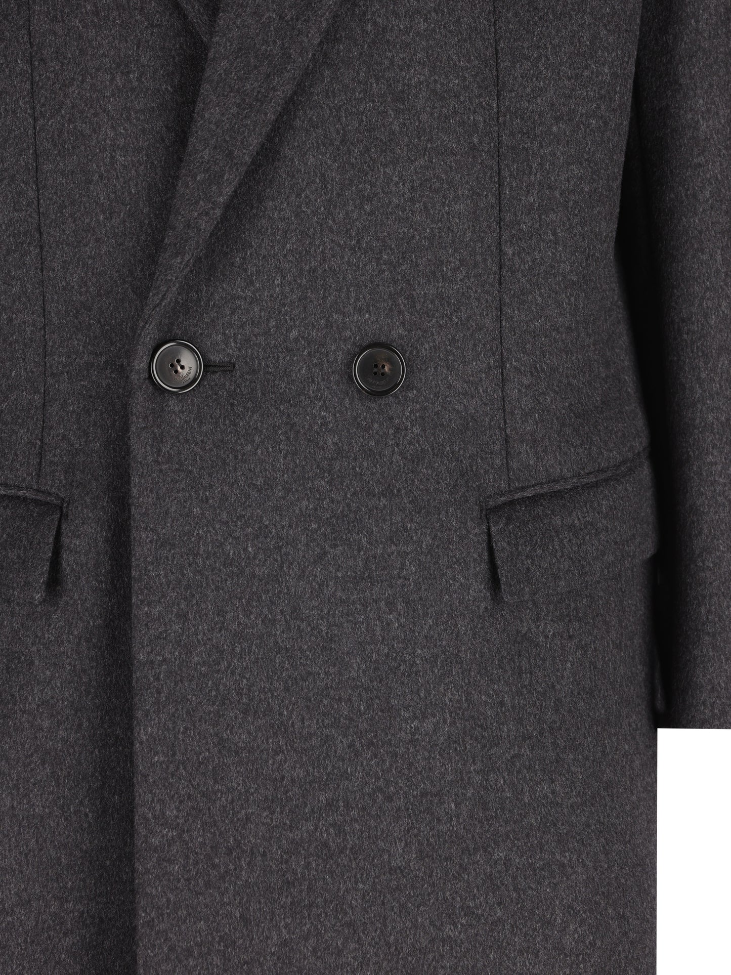 Cappotto Doppiopetto in Feltro di Lana Pettinata Double-Face 873406 Y1O111140 SAINT LAURENT 