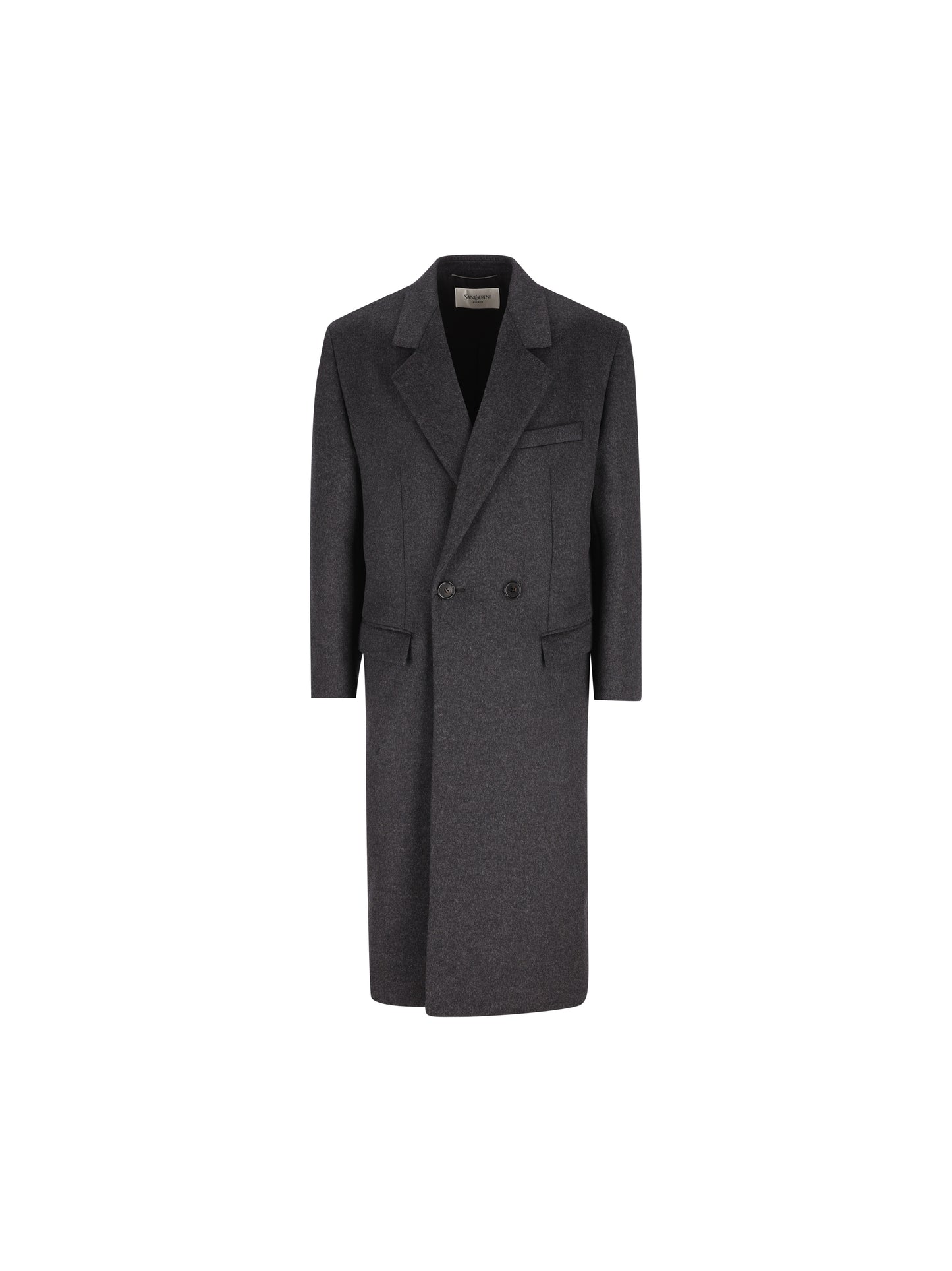 Cappotto Doppiopetto in Feltro di Lana Pettinata Double-Face 873406 Y1O111140 SAINT LAURENT 