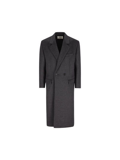 Cappotto Doppiopetto in Feltro di Lana Pettinata Double-Face 873406 Y1O111140 SAINT LAURENT 