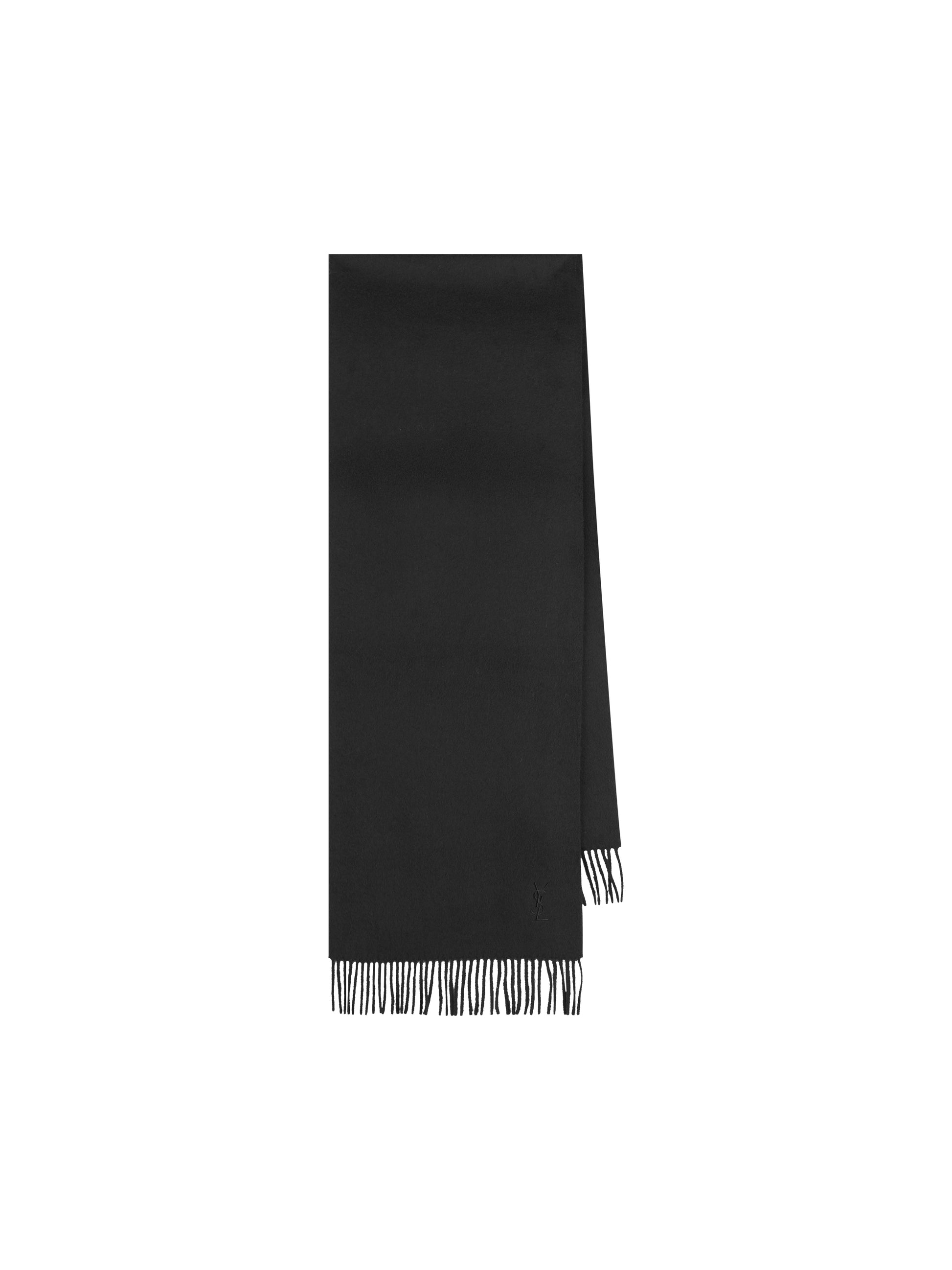 Sciarpa in Cashmere Nera con Monogram YSL A006VO 3Y2011000 SAINT LAURENT 
