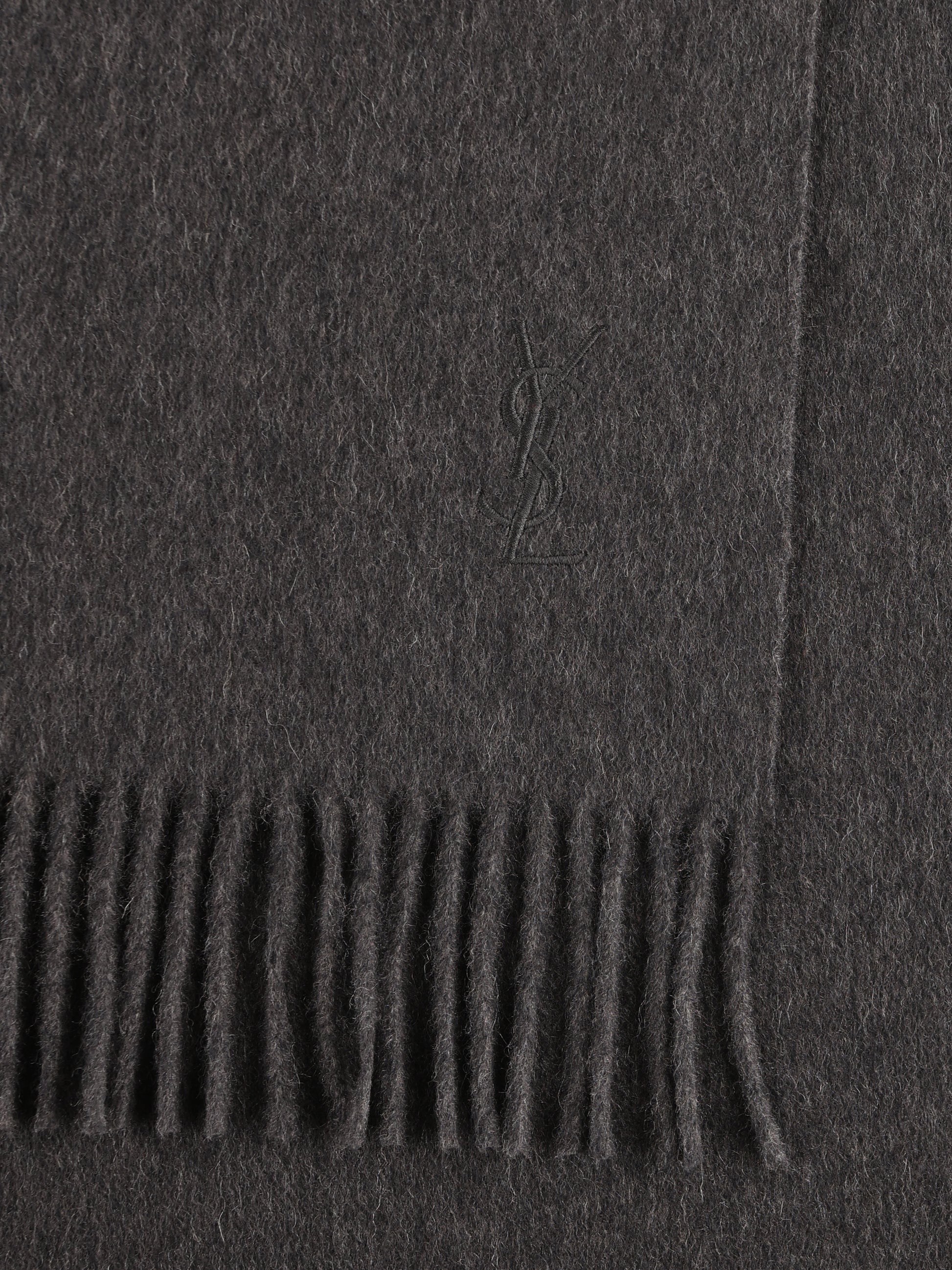 Sciarpa in Cashmere Nera con Monogram YSL A006VO 3Y2011100 SAINT LAURENT 