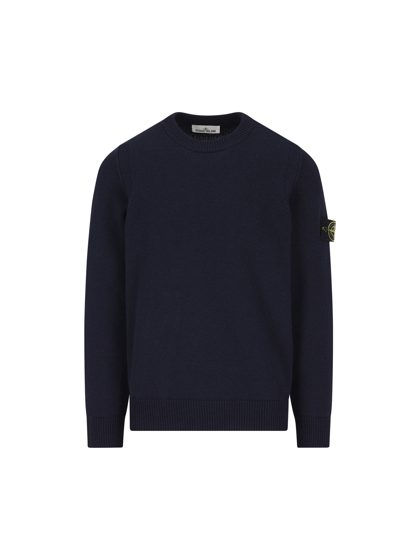 Maglione girocollo in lana d'agnello con dettagli a punto rovescio 5100072 S00A3V0020 STONE ISLAND 